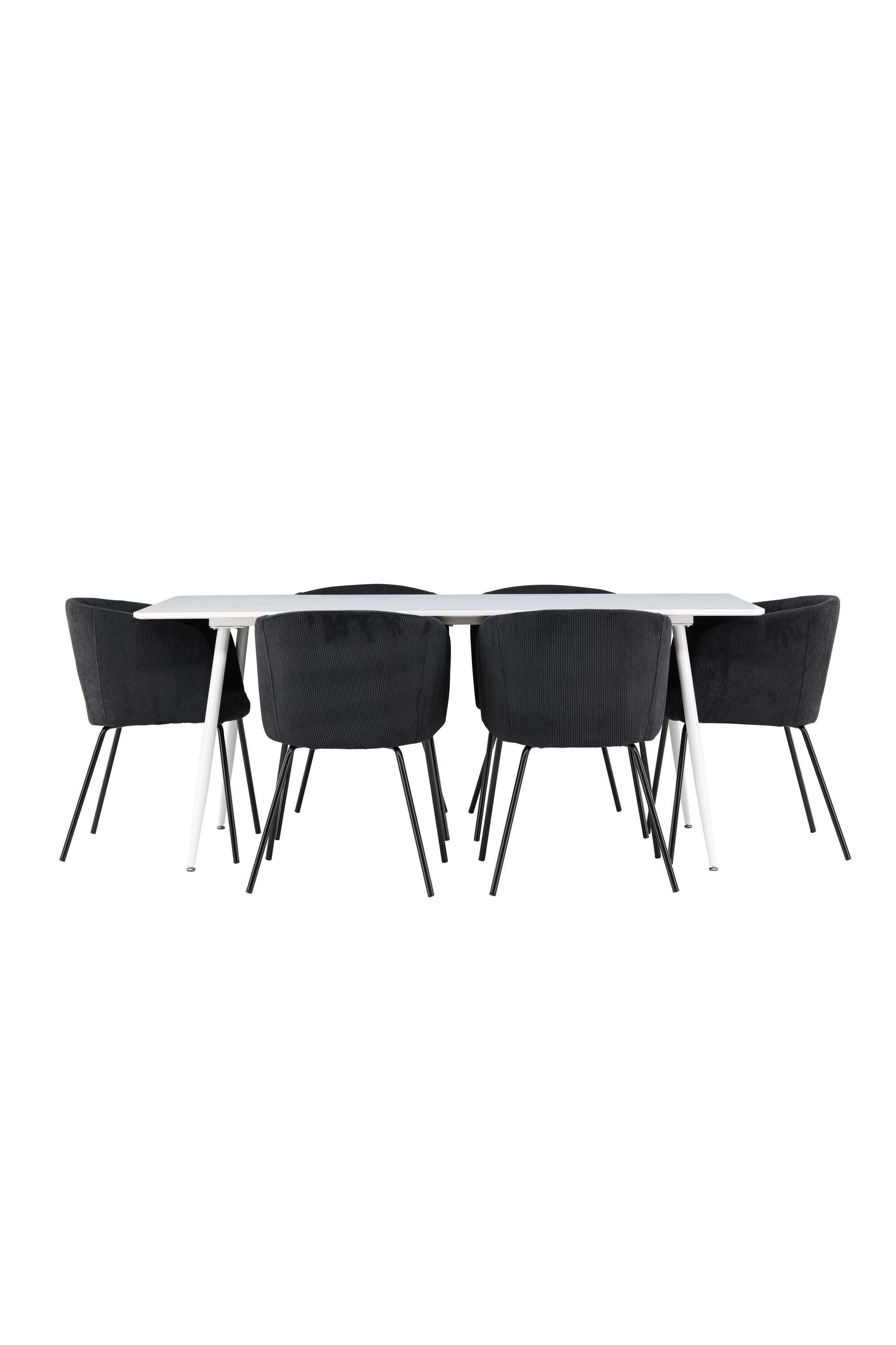 Modernes Esstischset mit Silar Tisch und stilvollen Berit Stühlen von Venture Home, ideal für einladende Essbereiche.