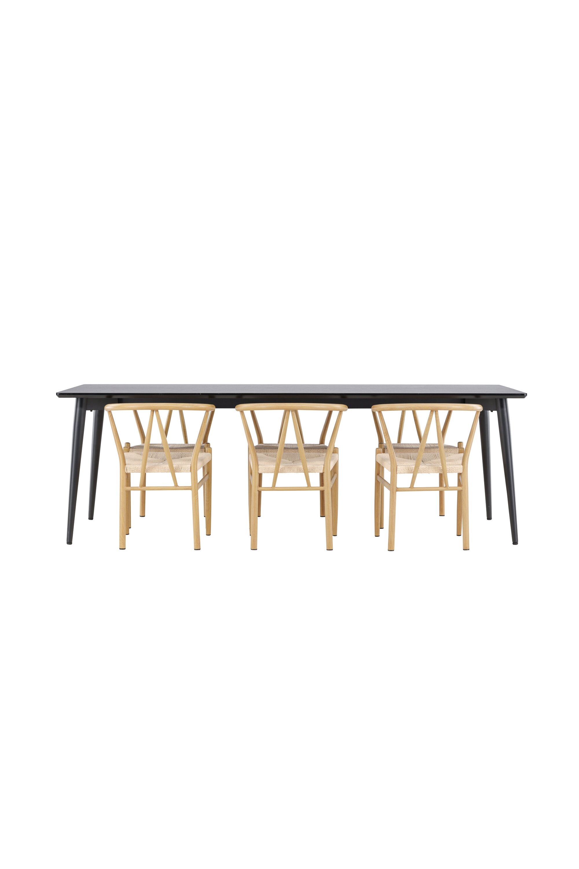 Ellis Esstisch mit Alfons Esszimmerstuhl in präsentiert im Onlineshop von KAQTU Design AG. Esstischset ist von Venture Home