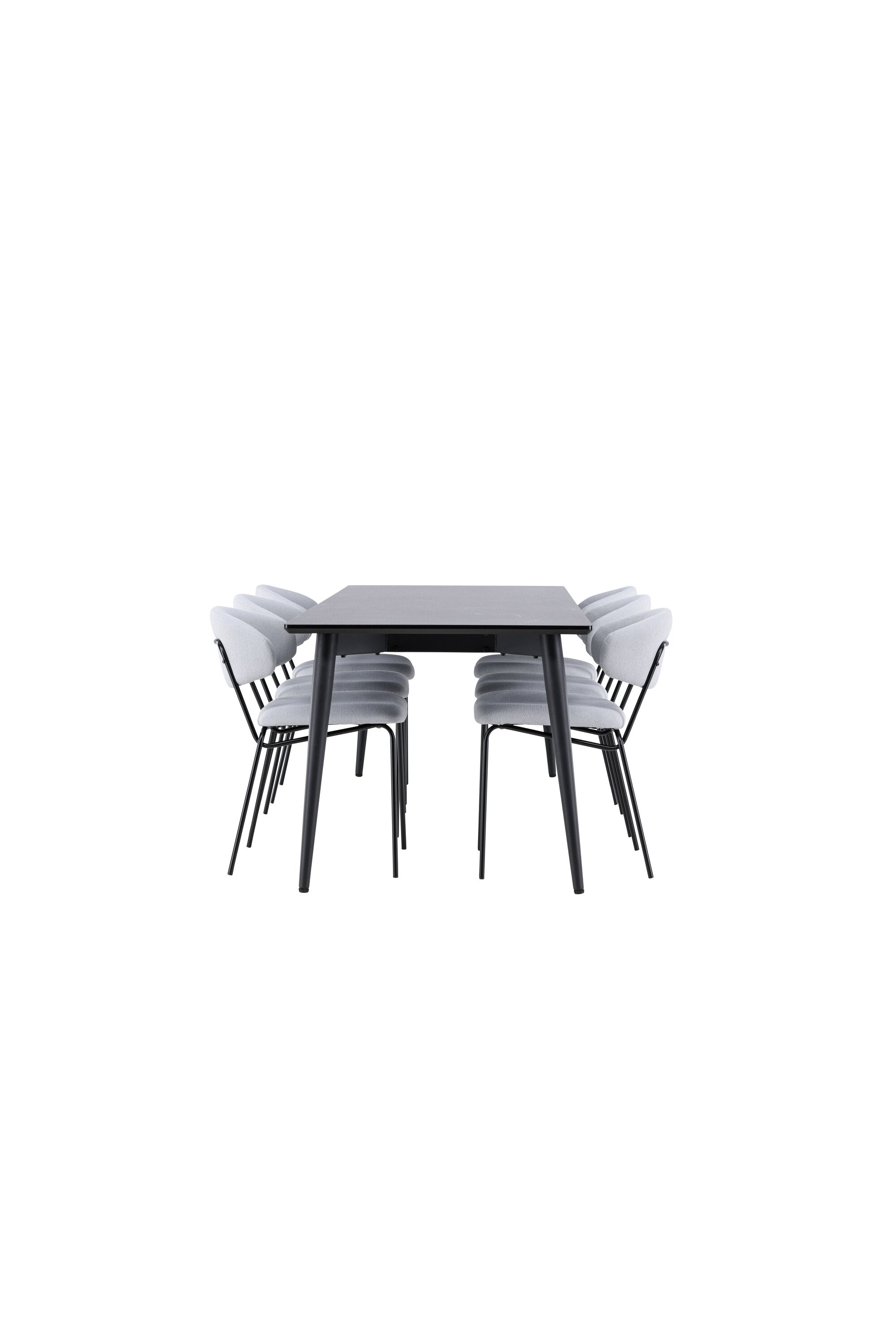 Elegantes Esstischset bestehend aus dem Ellis Esstisch und Chico Stühlen, ideal für gemütliche Essbereiche und stilvolle Zusammenkünfte.
