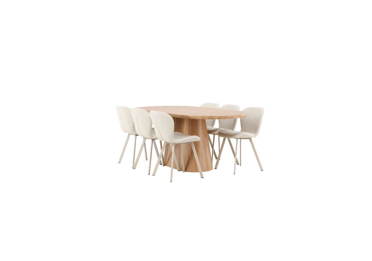 Elegantes Esszimmerset bestehend aus dem Esstisch Stjärnö und Lilja Stühlen, ideal für moderne Wohnräume.
