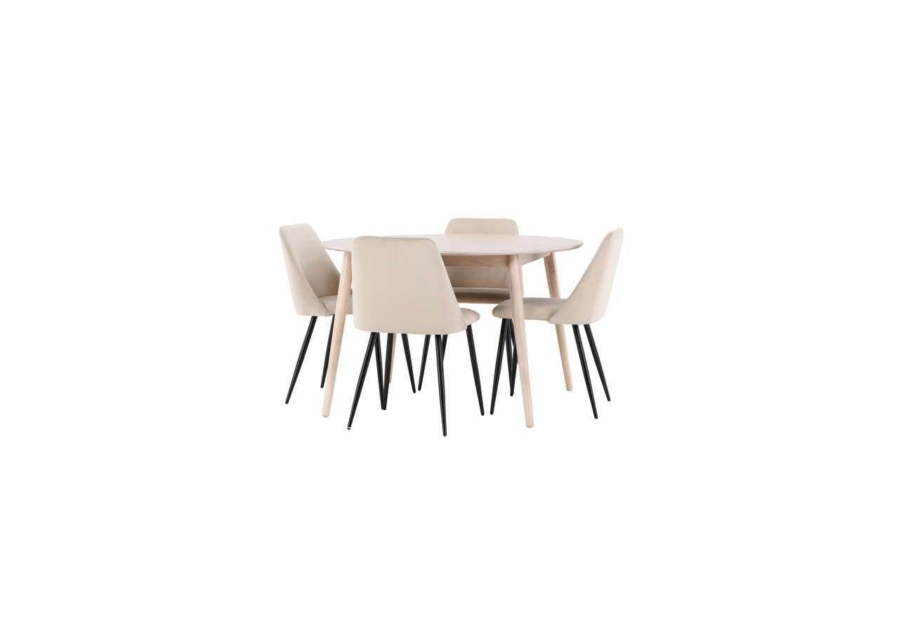 Elegantes Esszimmerset bestehend aus dem modernen Esstisch Flora und einem passenden Nachtstuhl von Venture Home.
