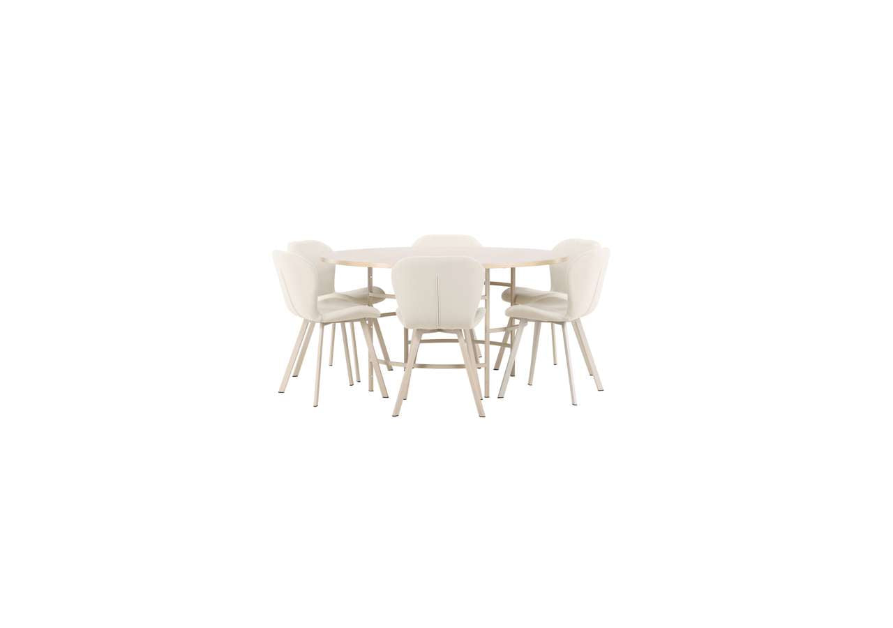 Eleganter Esstisch Copenhagen mit Lilja Stühlen von Venture Home, perfekt für moderne und geschmackvolle Esszimmer.