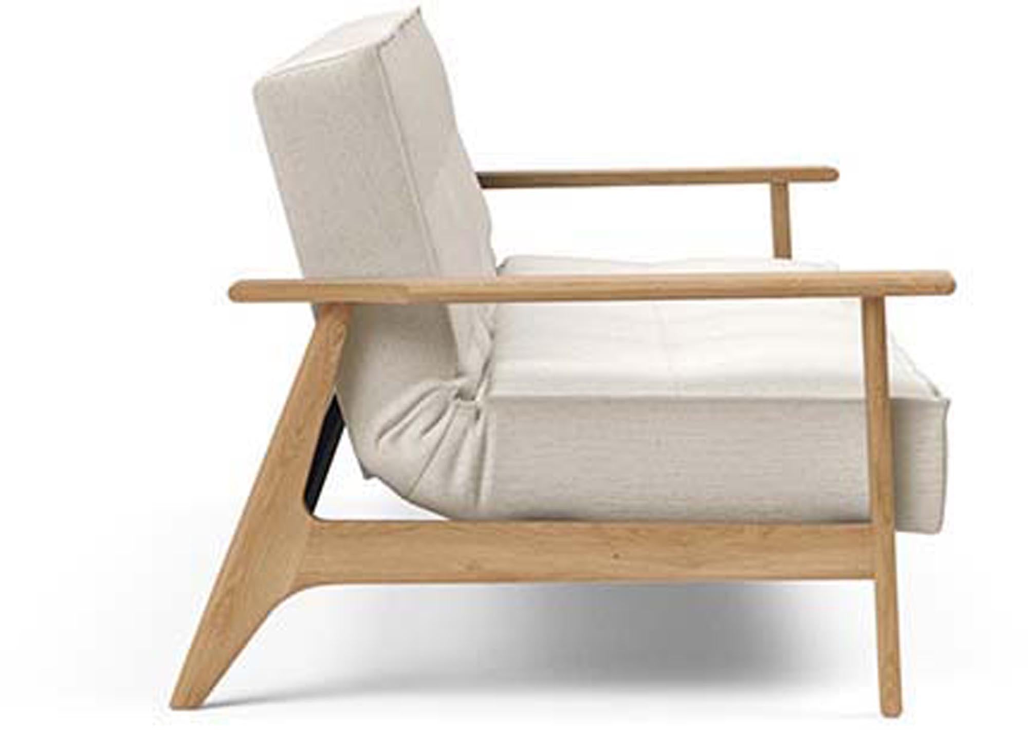 Stylisches Splitback Sofabett 115 Frej von Innovation Living, perfekt für kleine Räume, bietet Komfort und vielseitige Nutzungsmöglichkeiten.