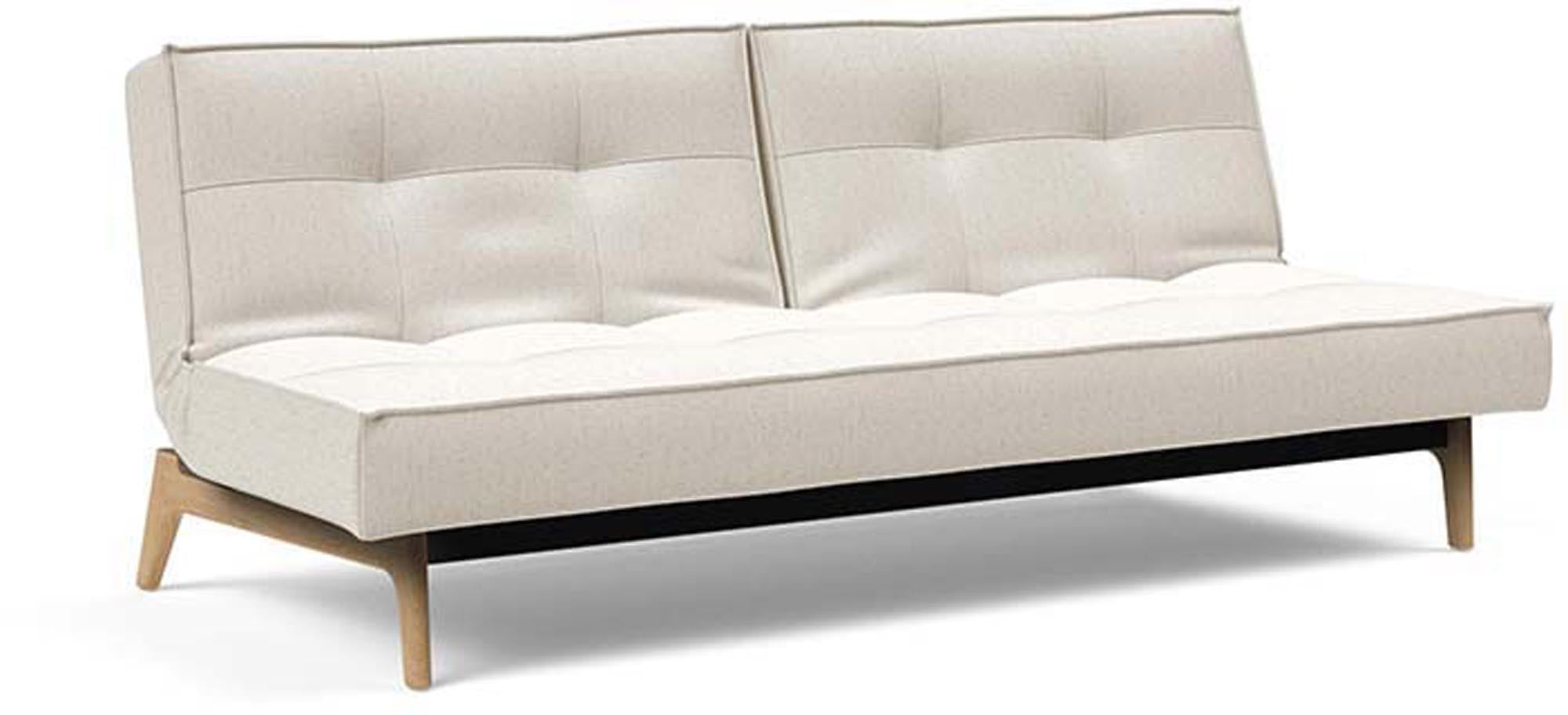 Modernes Splitback Sofabett 115 Eik von Innovation Living, ideal für kleine Räume und vielseitige Nutzung als Sofa oder Bett.