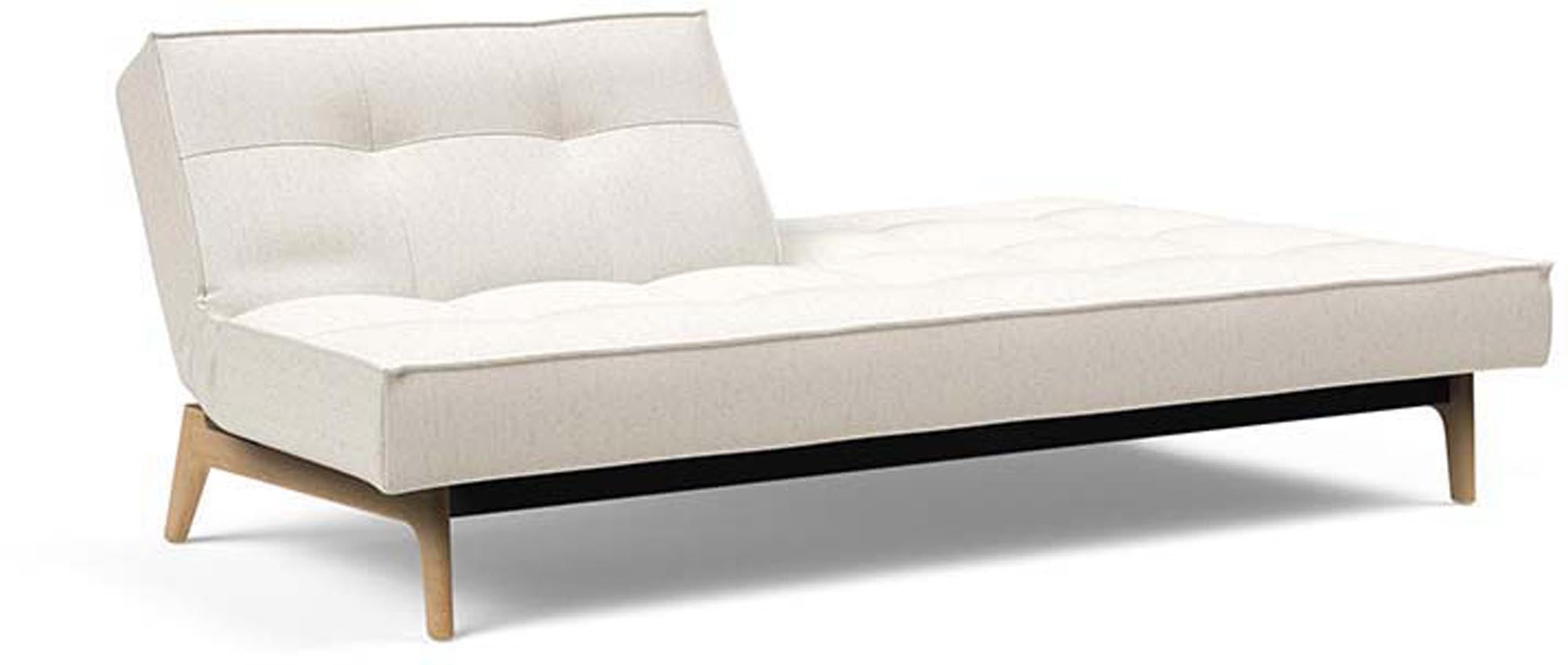 Modernes Splitback Sofabett 115 Eik von Innovation Living, ideal für kleine Räume und vielseitige Nutzung als Sofa oder Bett.
