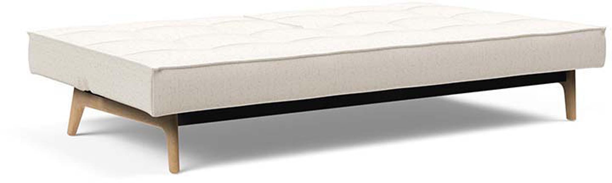 Modernes Splitback Sofabett 115 Eik von Innovation Living, ideal für kleine Räume und vielseitige Nutzung als Sofa oder Bett.