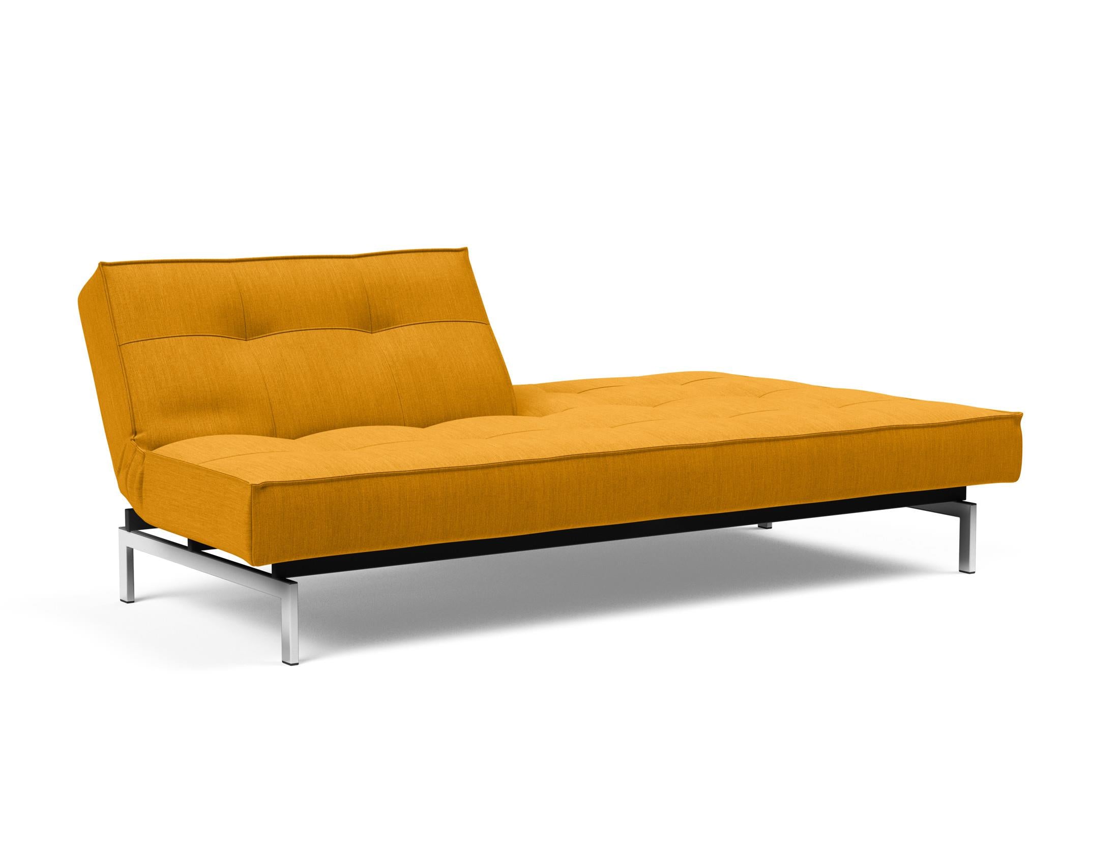 Modernes Splitback Sofabett 115 Chrom von Innovation Living – vielseitig, stilvoll und ideal für kleine Räume.