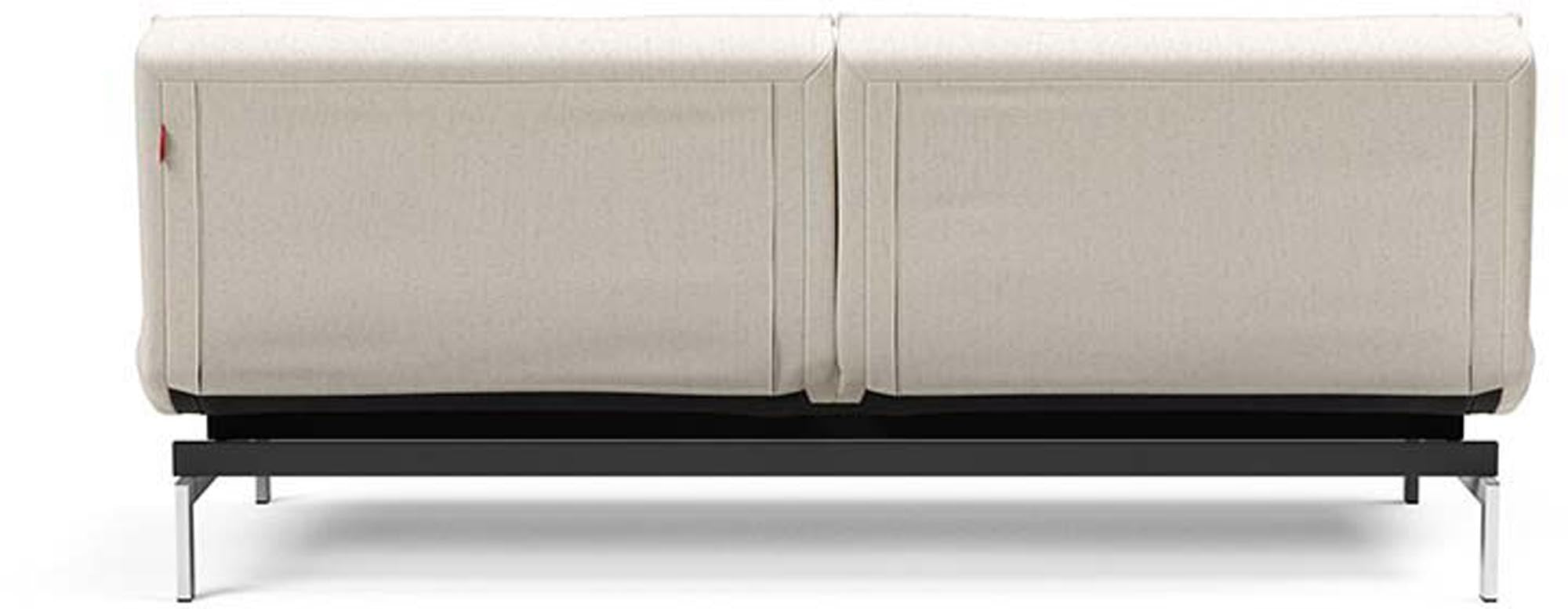 Elegantes Splitback Sofabett 115 Chrom von Innovation Living – ideal für kleine Räume, vielseitig einsetzbar und komfortabel.