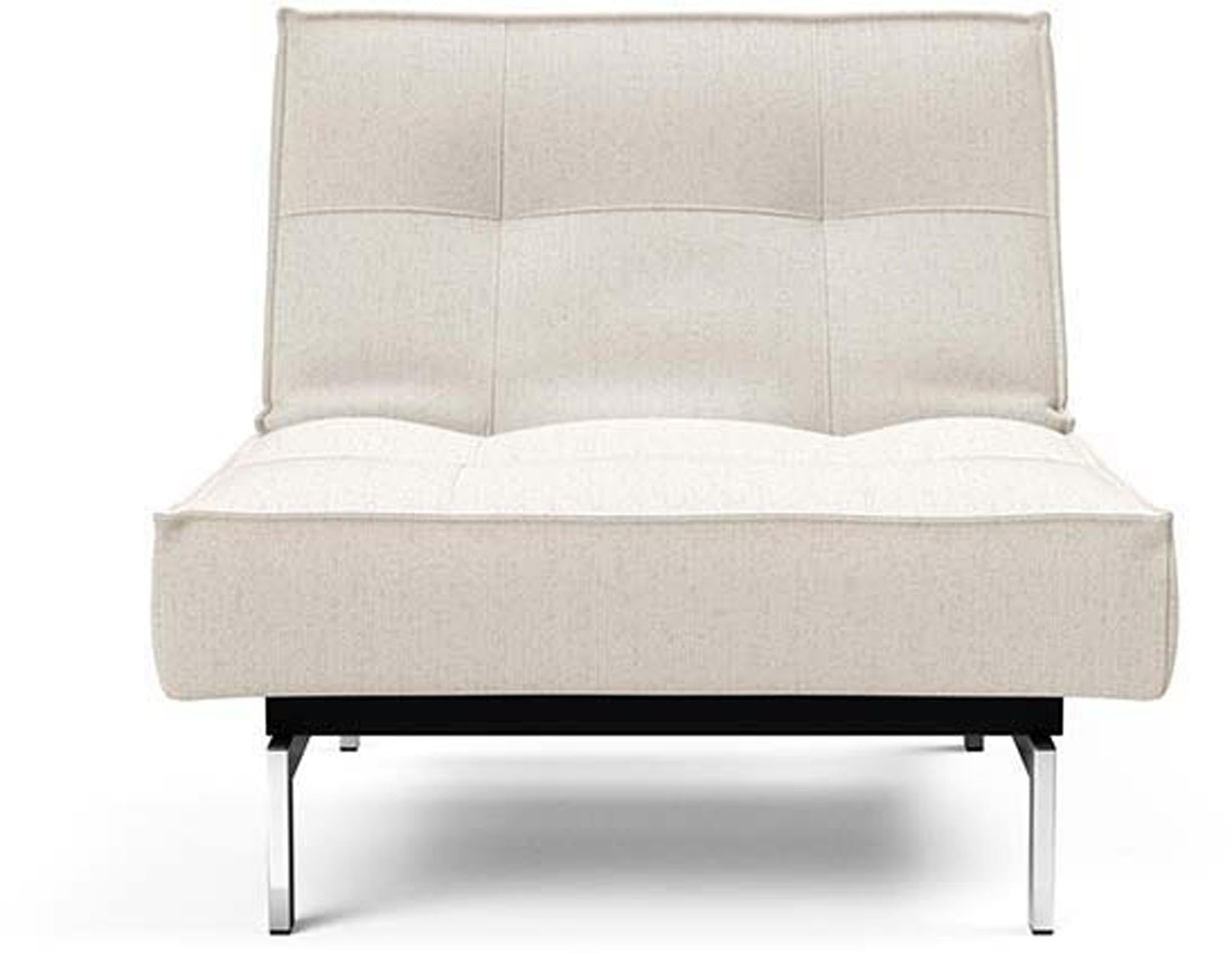 Moderner Splitback Chrome Sessel von Innovation Living, perfekt für zeitgemäße Interiors und komfortable Rückzugsorte.