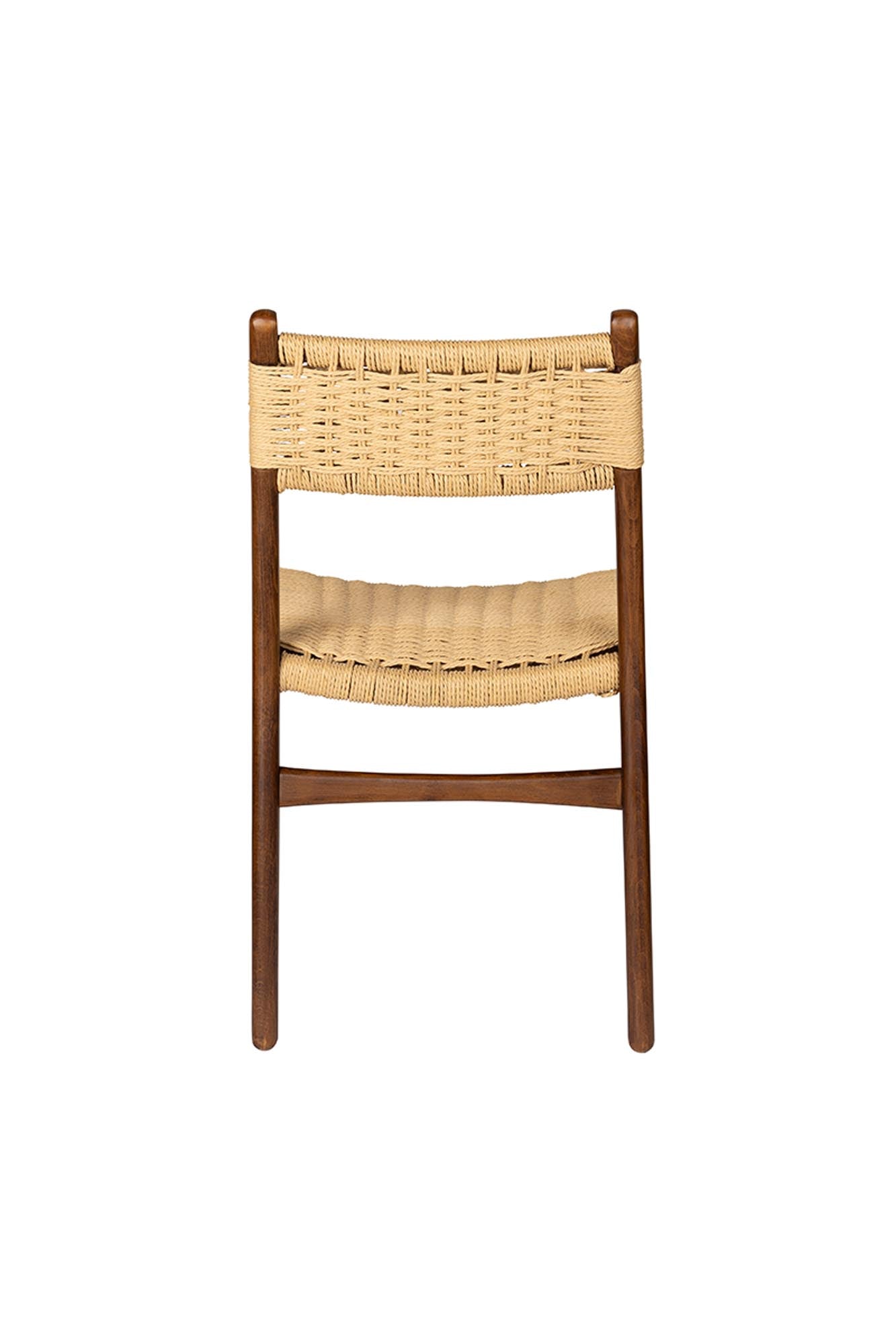Eleganter Stuhl Cecile von Dutchbone mit skandinavischem Flair, gefertigt aus Buchenholz und Strickkordel für optimalen Sitzkomfort.
