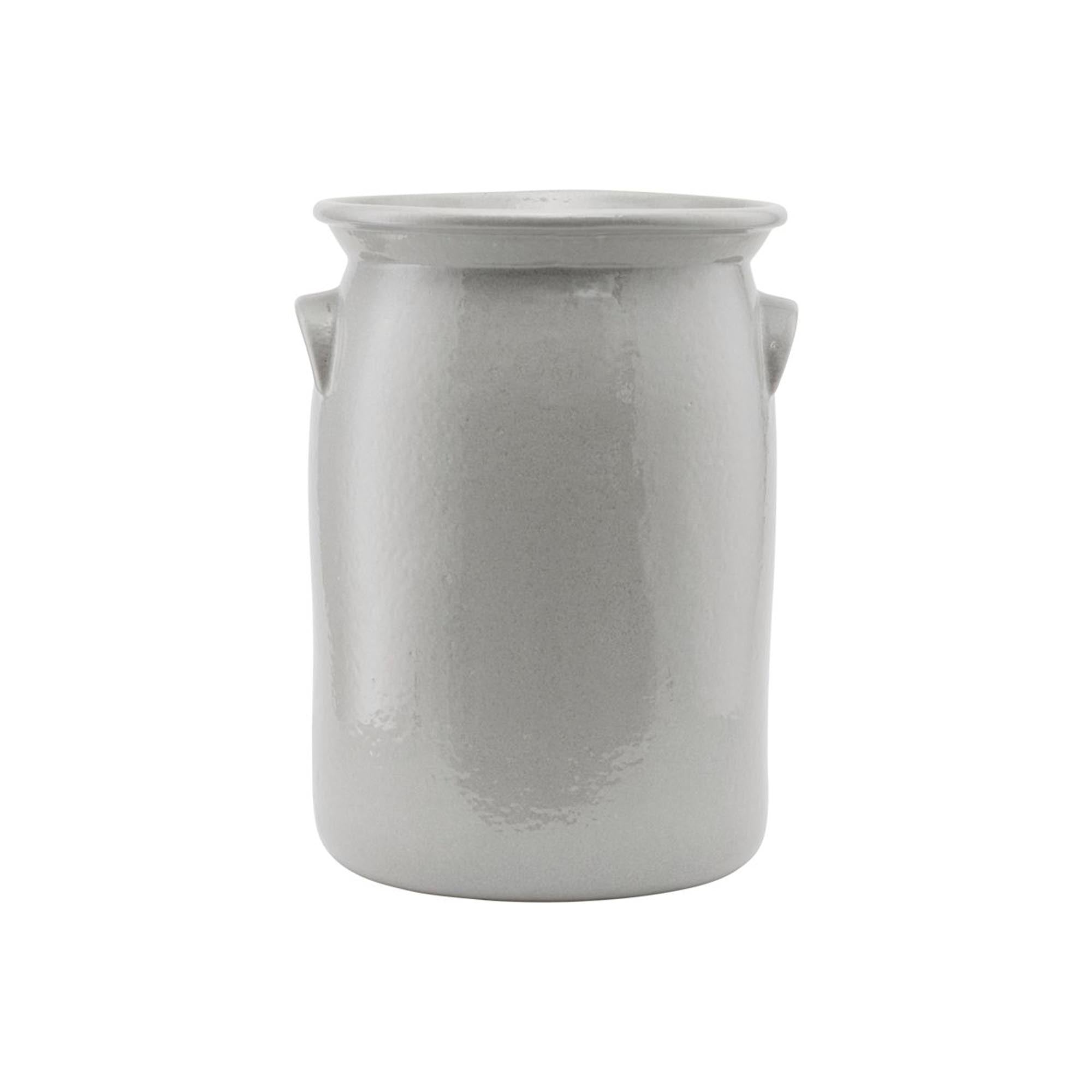 Elegantes Steingutgefäß "Shellish Grey" von Meraki: Ideal zur stilvollen Organisation Ihrer Badezimmerutensilien und für harmonische Akzente.