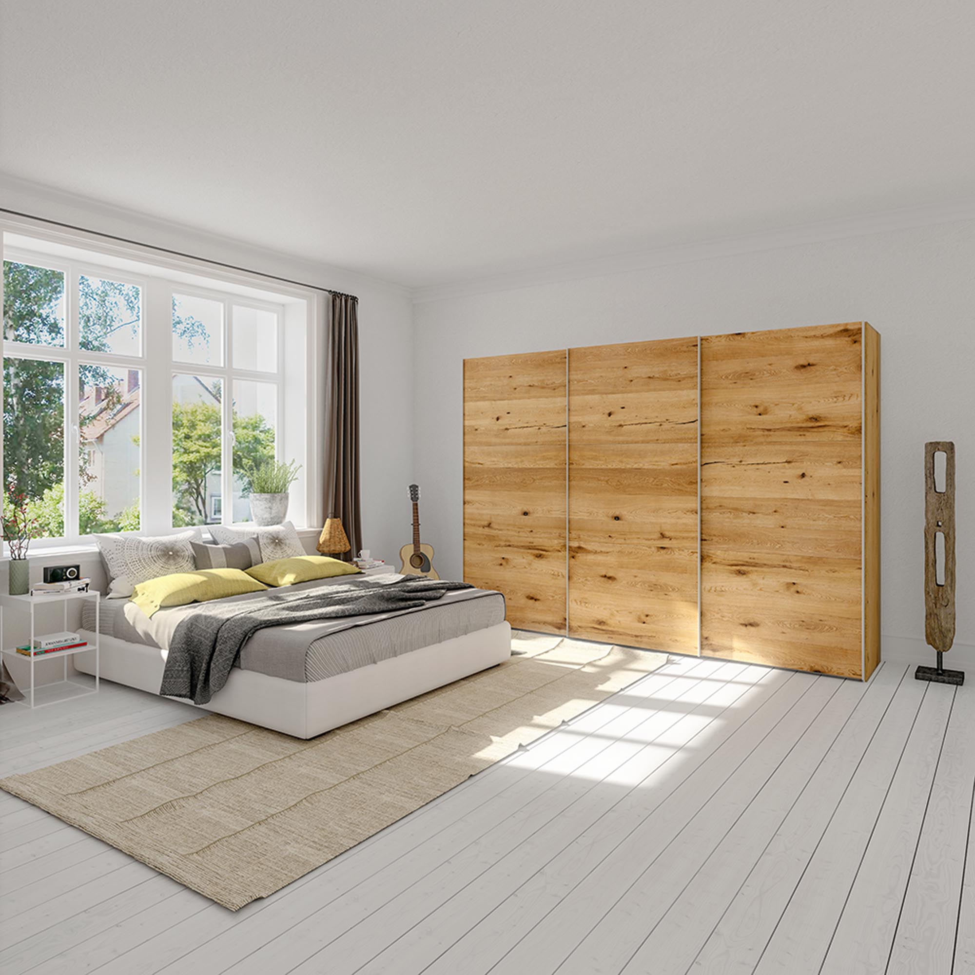 Entdecken Sie den XXL Schwebetürenschrank in Eiche von Jutzler – stilvolles Design, hohe Funktionalität und individuelle Anpassungsmöglichkeiten.