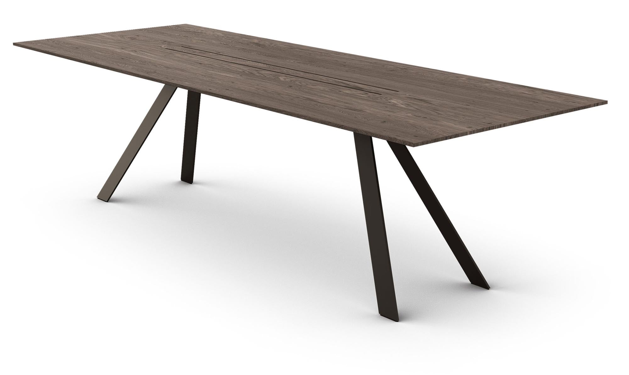 Eleganter Airblade Tisch in Schwarz von Mobimex, gefertigt aus hochwertiger Eiche, ideal für moderne Essbereiche und gesellige Anlässe.