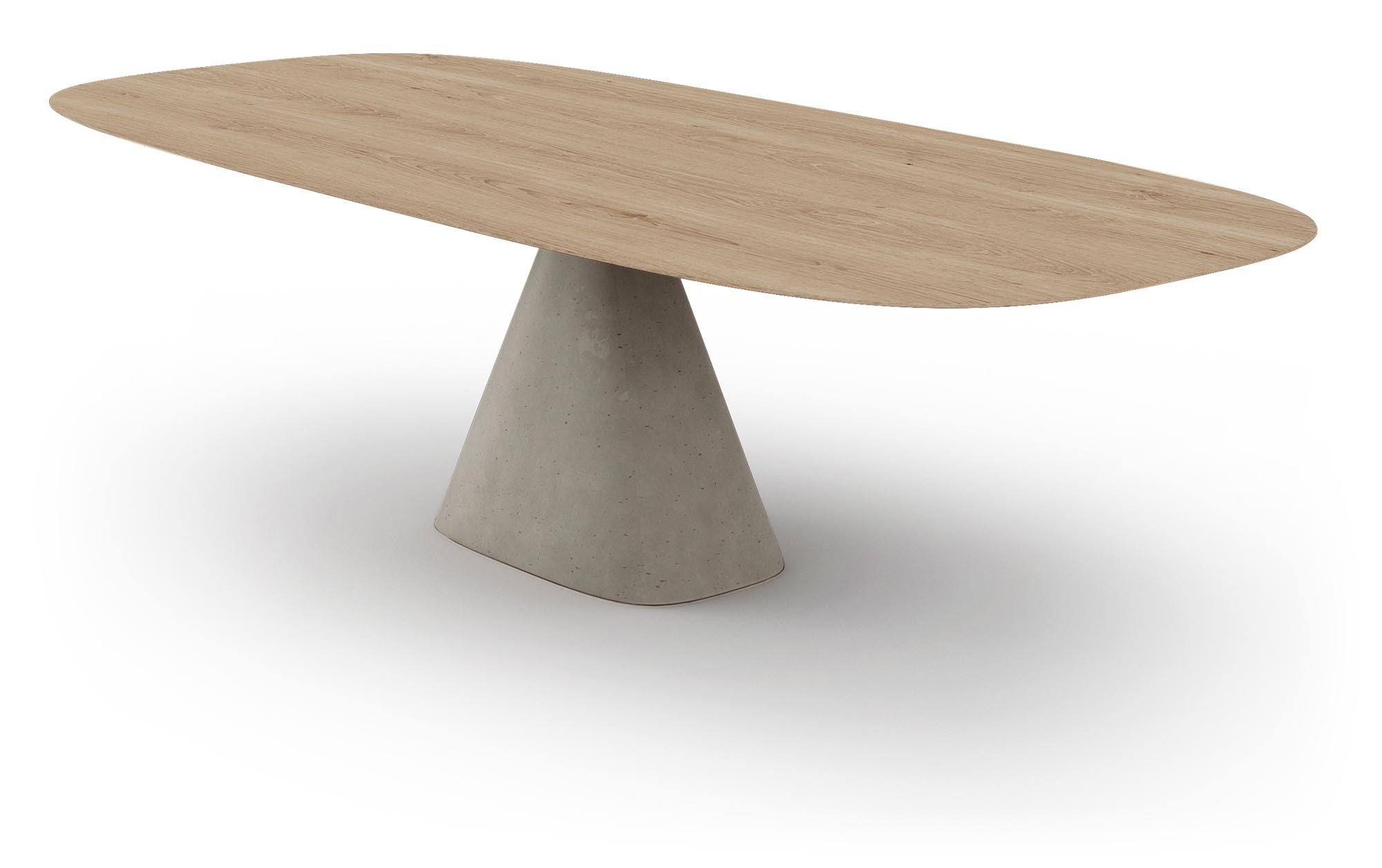 Moderner ovaler Esstisch Bridge in sanftem Creme-Ton von Mobimex, perfekt für einladende Esszimmer und gemütliche Zusammenkünfte.