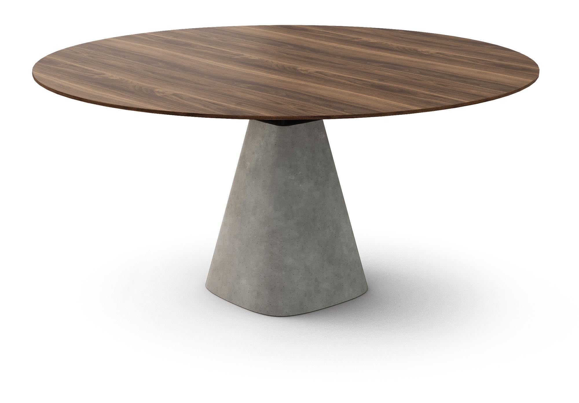 Moderner runder Esstisch Bridge Round in sanftem Creme, ideal für gemütliche Esszimmer und einladende Dinnerpartys.