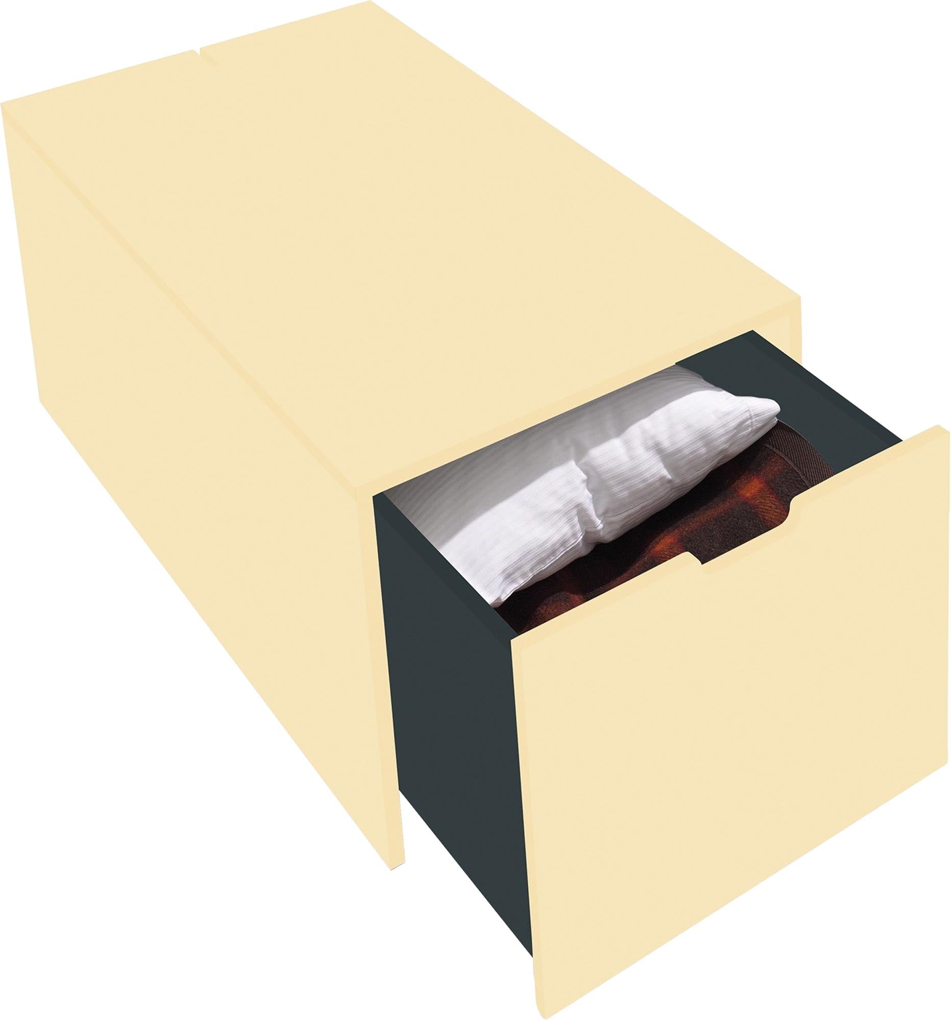 Praktischer Bettkasten16 von Müller Möbelwerkstätten mit integriertem Schubkasten, perfekt für stilvolle und funktionale Aufbewahrung im Schlafzimmer.