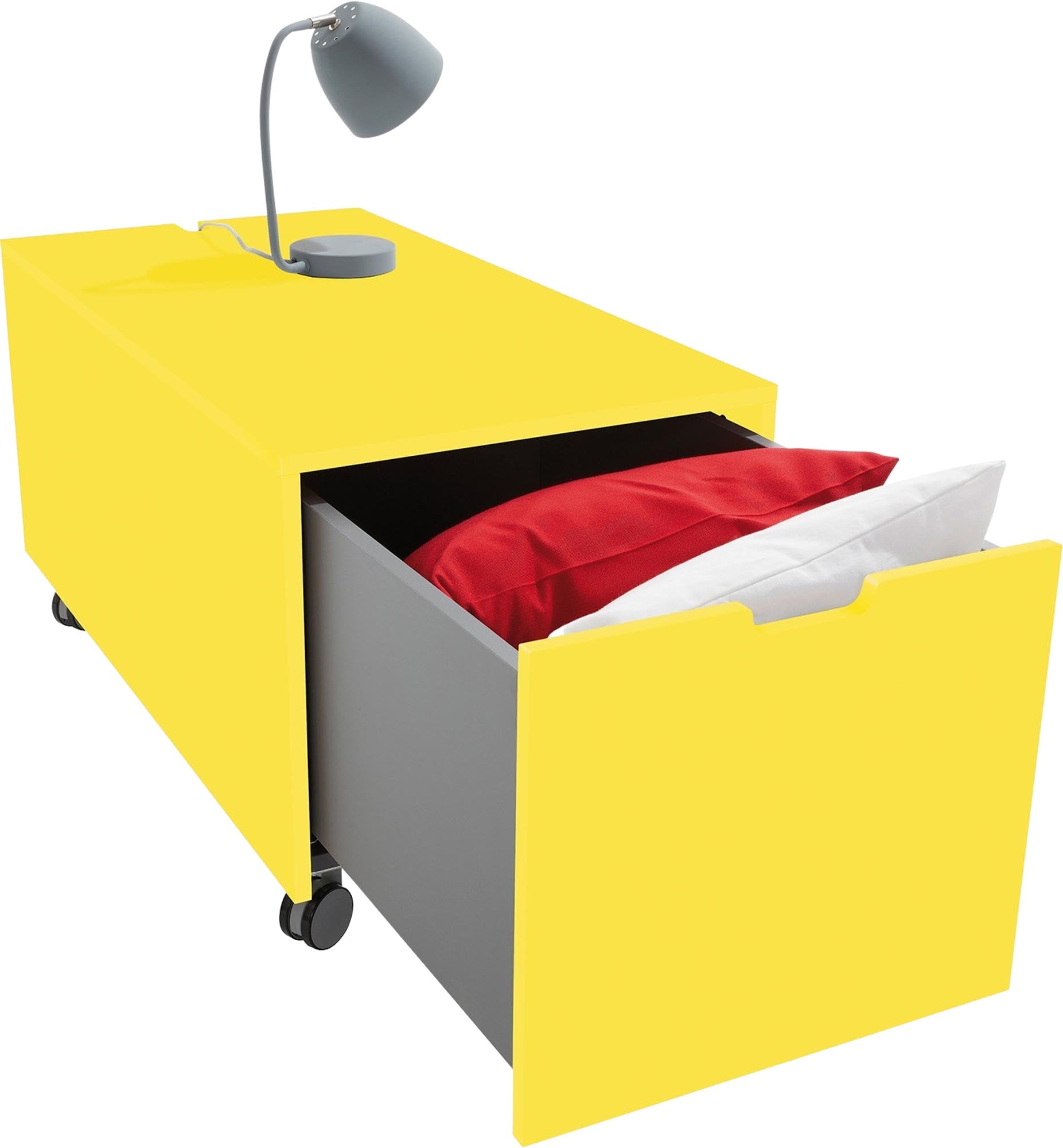 Bettkasten16 von Müller Möbelwerkstätten: Stilvoller Aufbewahrungslösung mit integriertem Schubkasten für mehr Ordnung im Schlafzimmer.