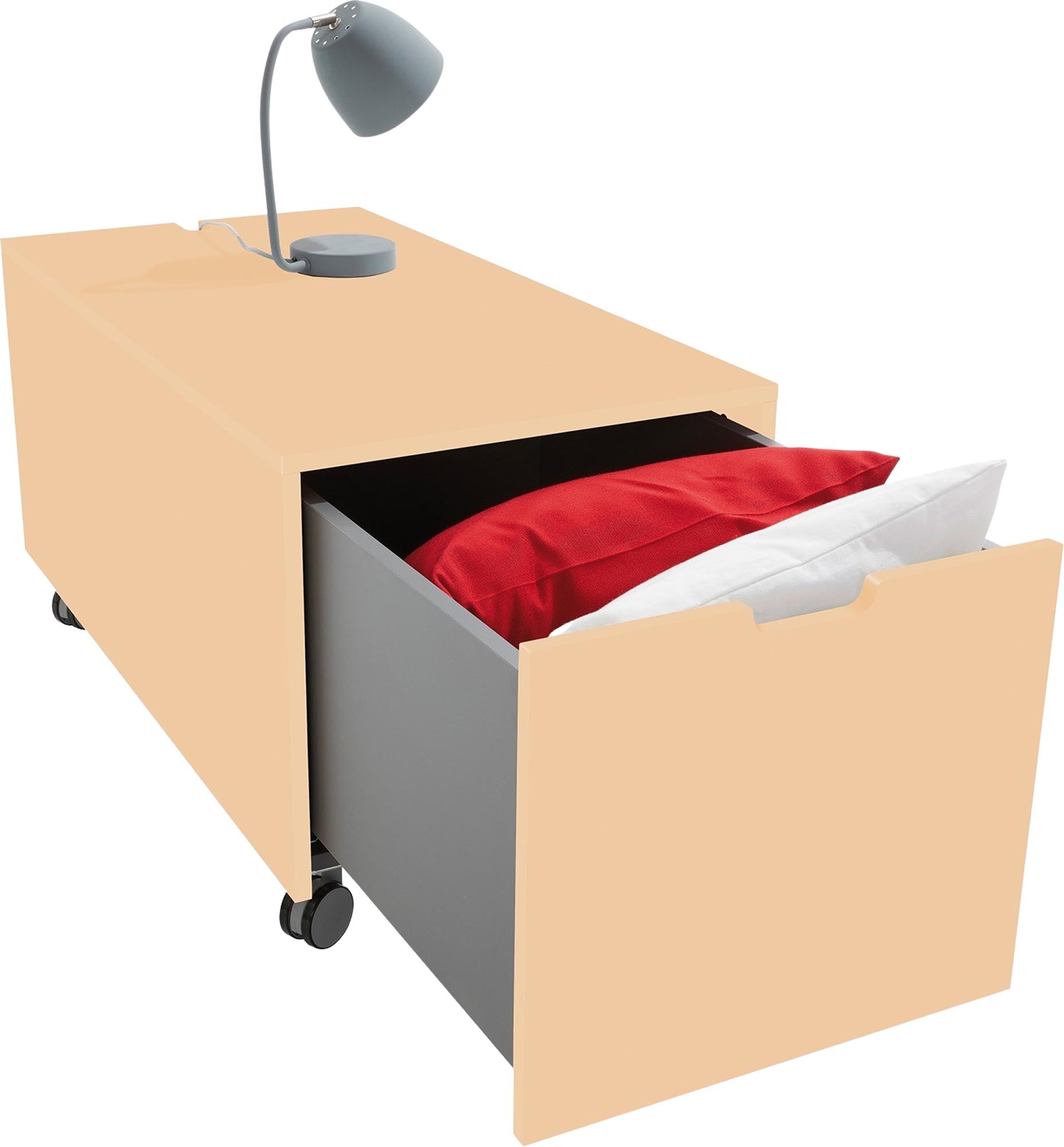 Praktischer Bettkasten16 von Müller Möbelwerkstätten mit zusätzlichem Schubkasten, perfekt für stilvolle und funktionale Schlafzimmergestaltung.
