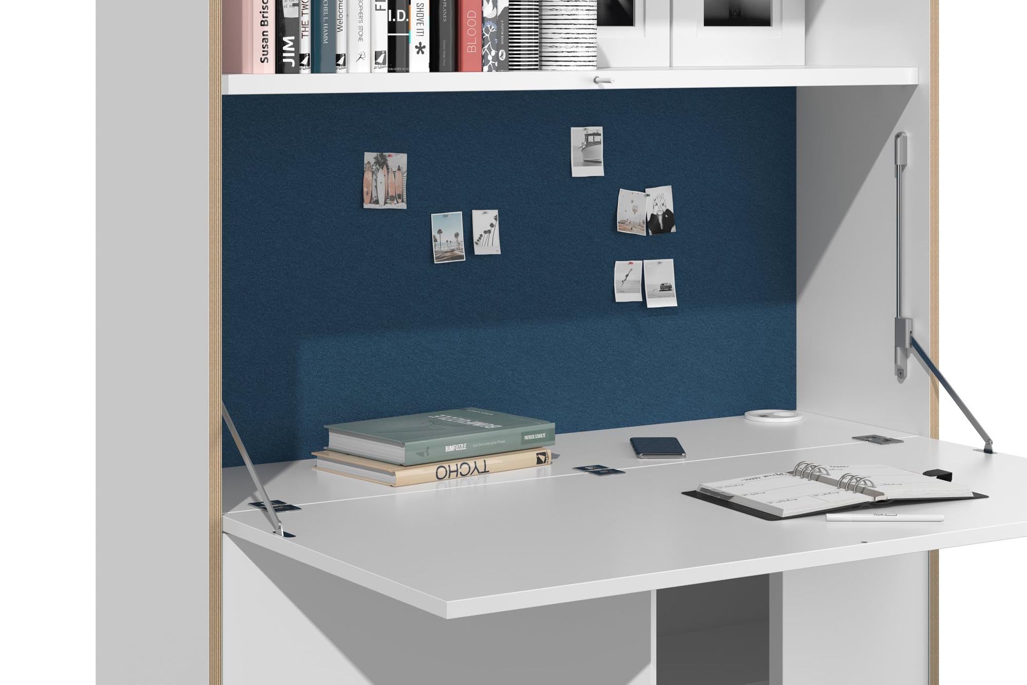 FLAI Home Office: Flexibler Sekretär mit viel Stauraum und durchdachten Features für effizientes Arbeiten im Home Office.