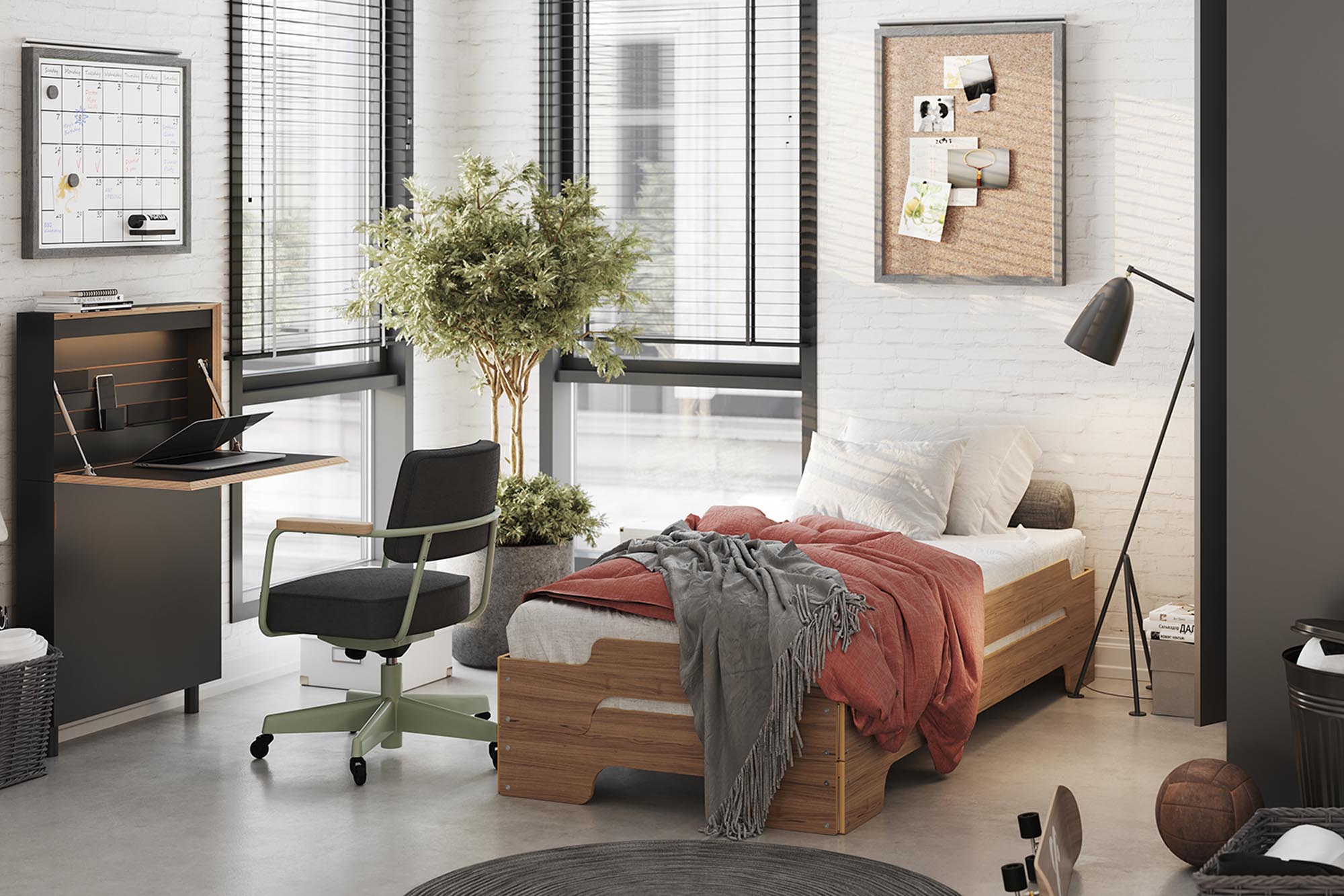 Moderner Flatmate Sekretär von Müller Möbelwerkstätten, perfekt für effizientes Arbeiten und kreatives Gestalten im Homeoffice.