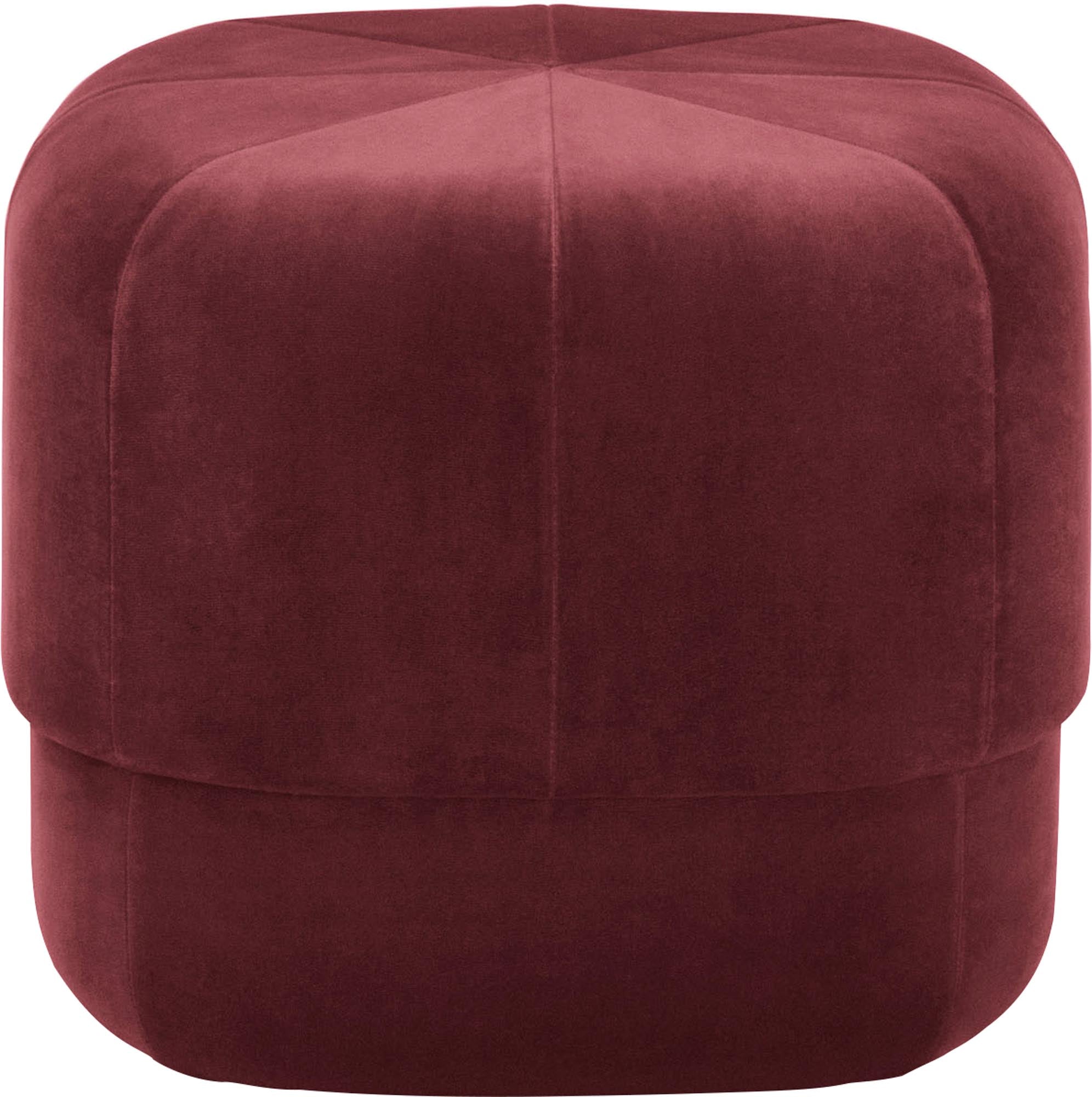 Circus Pouf Klein dunkelrot/Velour in präsentiert im Onlineshop von KAQTU Design AG. Pouf ist von Normann Copenhagen