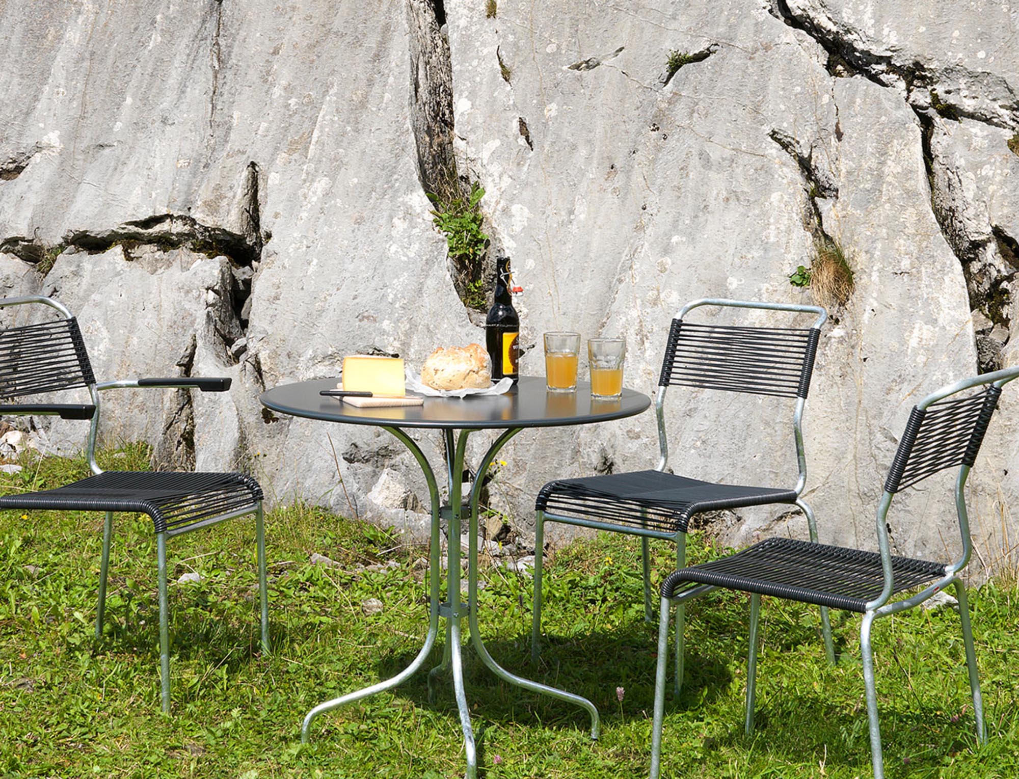 St. Moritz Metall-Gartentisch ø80 von Schaffner – eleganter, wetterfester Rundtisch aus robustem Stahl, ideal für Garten, Balkon oder Terrasse, langlebig & pflegeleicht.