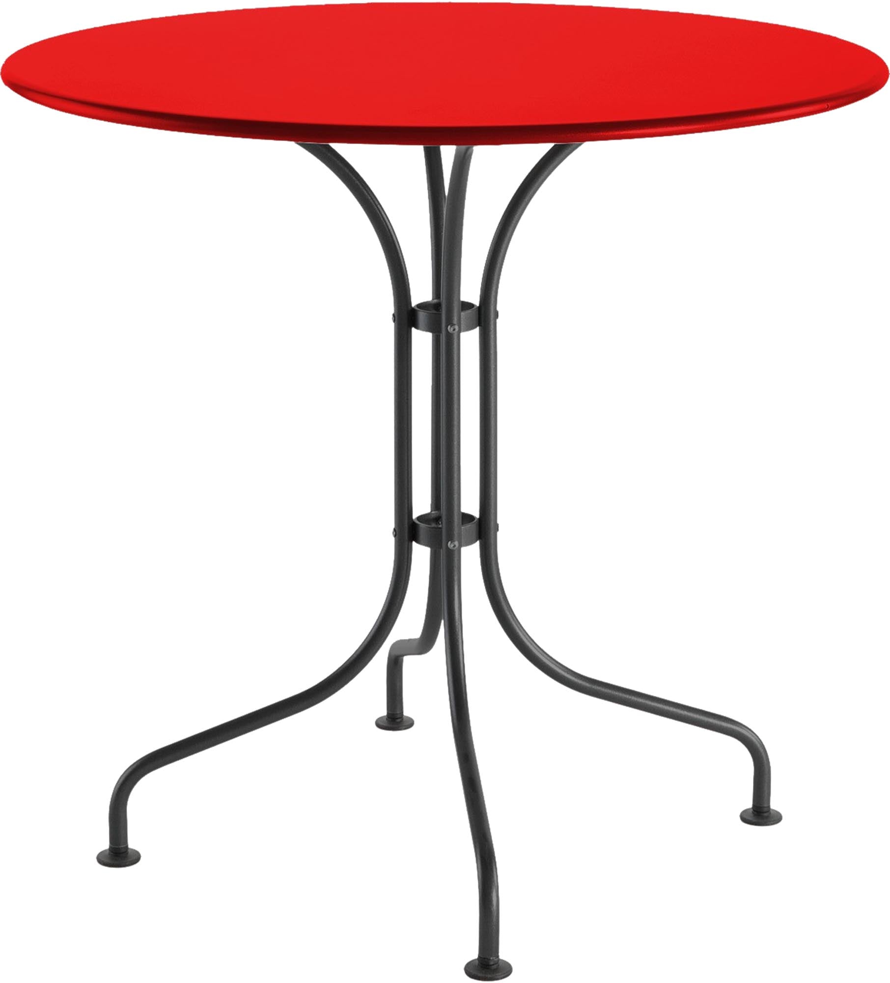 St. Moritz Metall-Gartentisch ø90 von Schaffner – eleganter, wetterfester Tisch für kleine Außenflächen, langlebig, robust und Made in Switzerland.