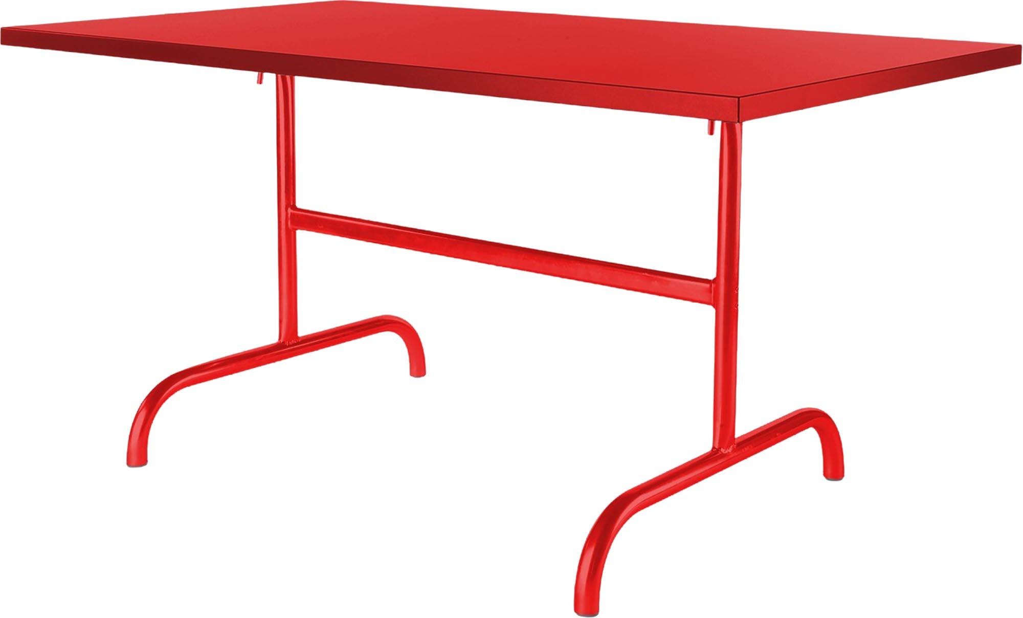 Robuster, klappbarer Säntis Metall-Gartentisch 165x90 cm, wetterfest und langlebig. Ideal für Garten, Terrasse und Outdoor-Anlässe. Schweizer Qualität.