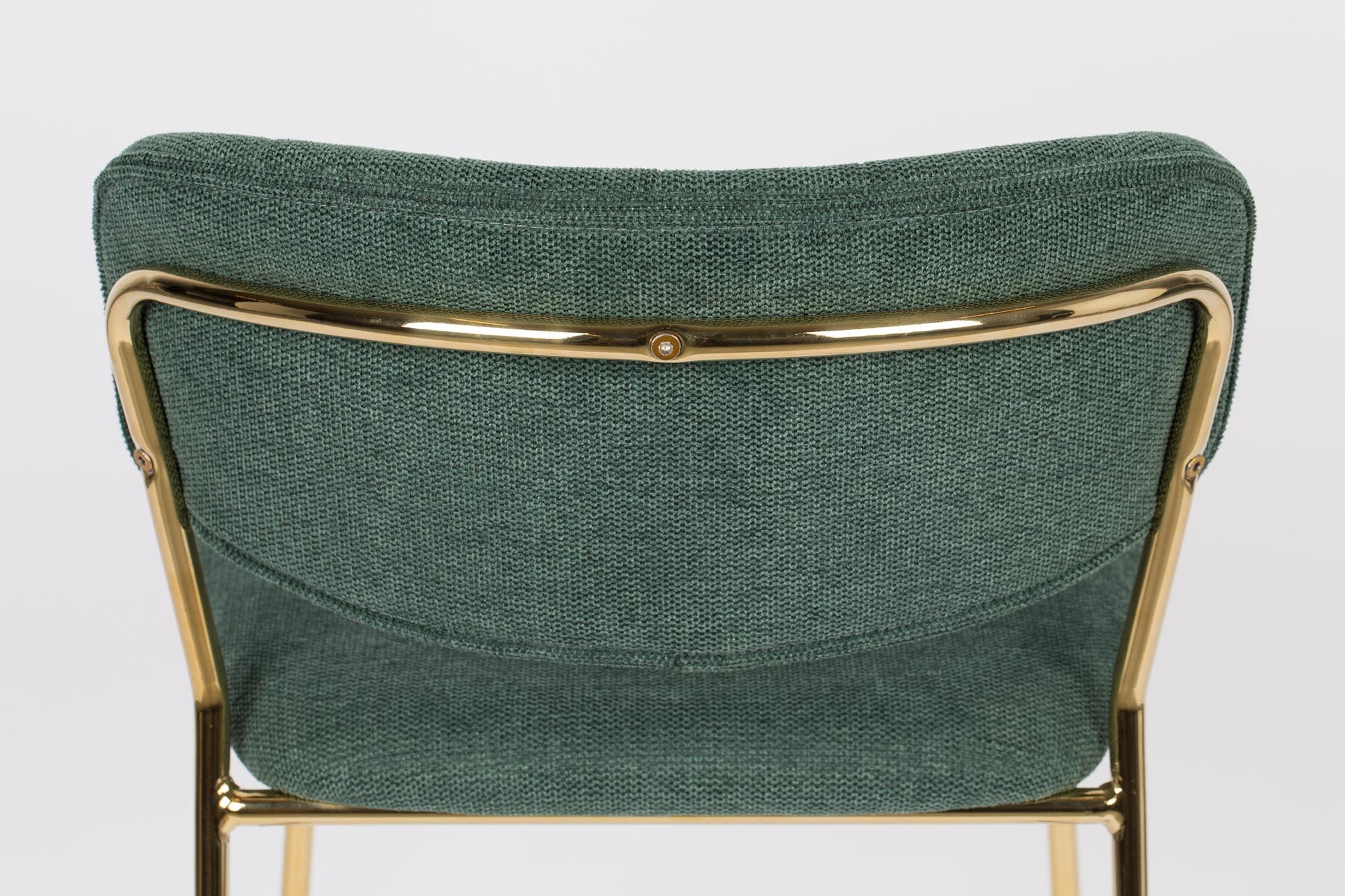 Eleganter gepolsterter Barstuhl Jolien von White Label Living, perfekt für stilvolle Küchen und Bars, vereint Komfort und modernes Flair.