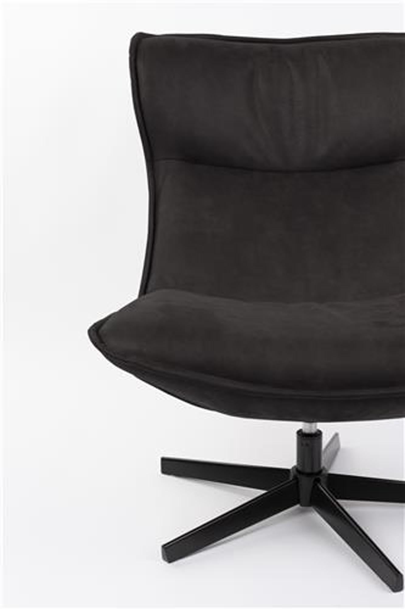 Stilvoller Loungesessel JOHN von White Label Living: Luxuriöse Seide, robustes Metallgestell und optimaler Komfort für Ihr Zuhause.