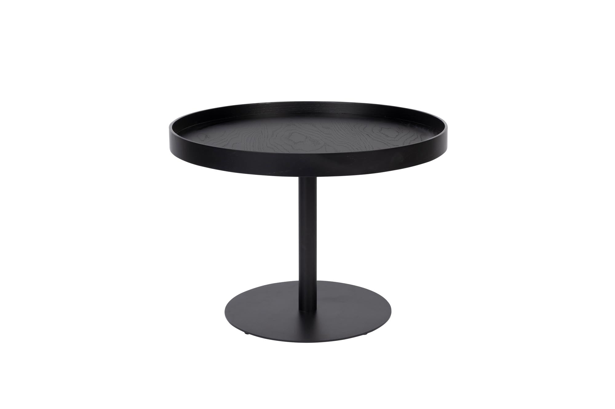Eleganter Beistelltisch aus Eichenholz mit weisser Lackierung, stabilen Eisenbeinen, ideal für Wohnzimmer, Schlafzimmer oder Flur.