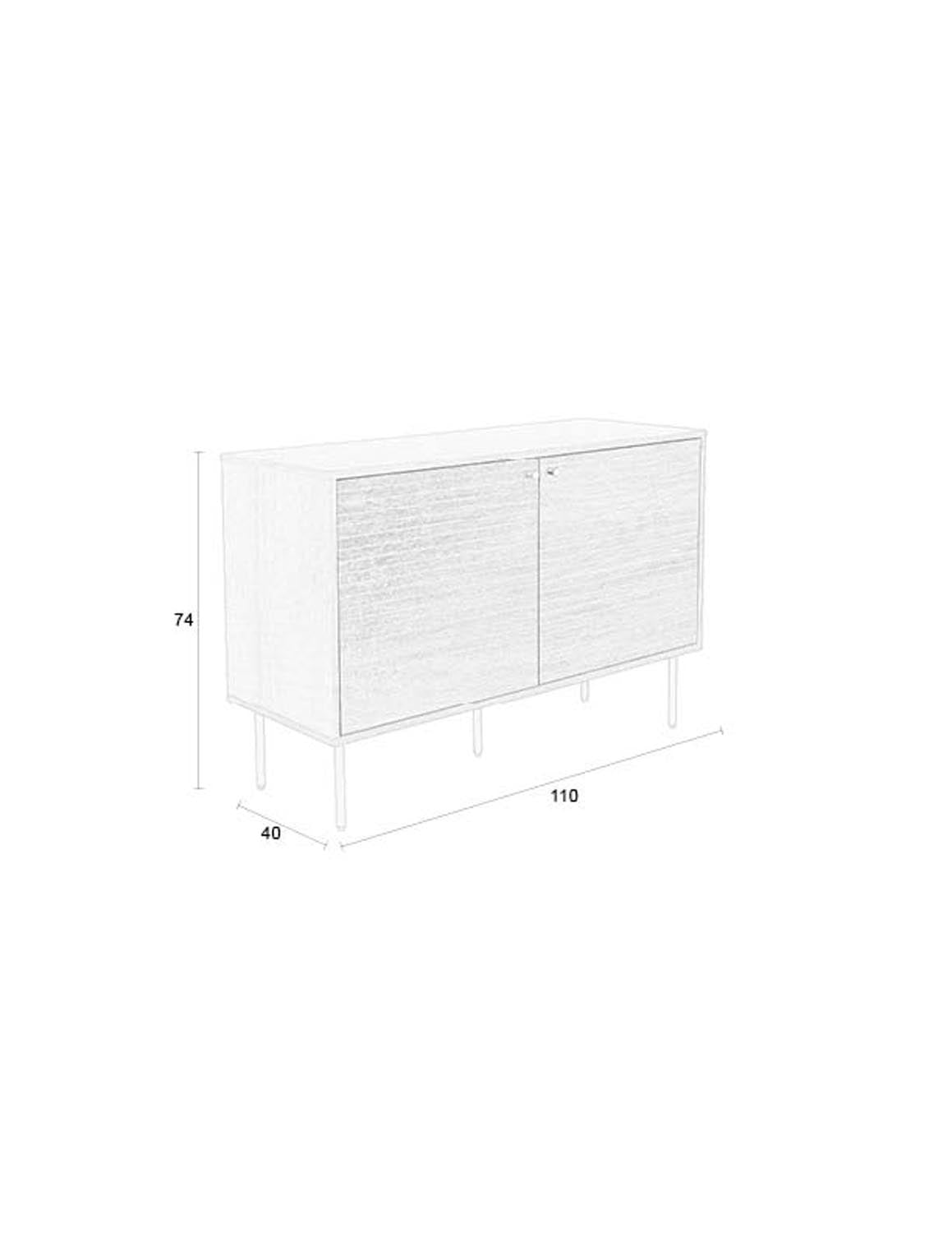 Modernes Hoch-Sideboard mit stilvollem Streifenmuster von White Label Living, ideal für eine schicke Wohnraumgestaltung.