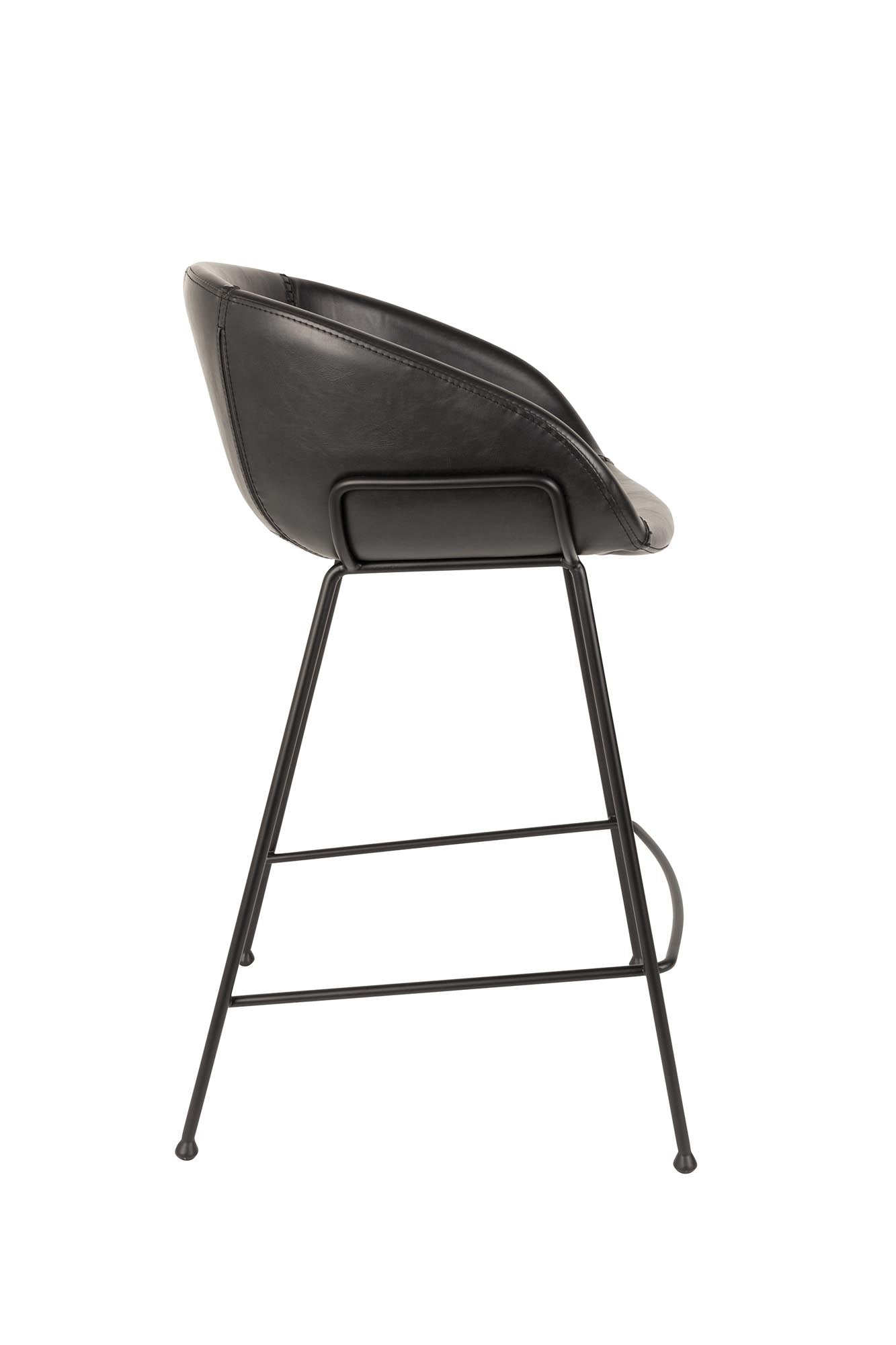 Eleganter Barstuhl Feston von Zuiver: Hochwertiges PU-Leder, robuste Konstruktion, verstellbare Höhe – perfekt für stilvolle Wohnräume.