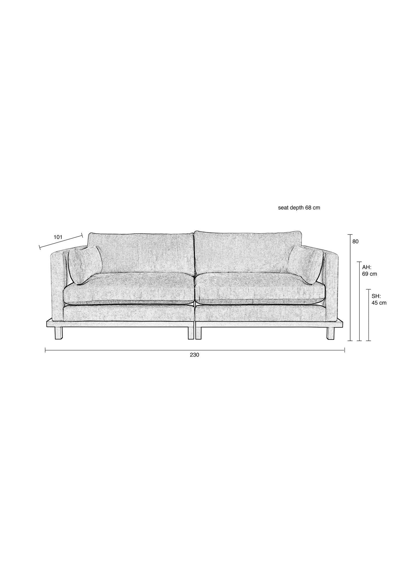 Entdecken Sie das stilvolle 3-Sitzer Sofa Blossom von Zuiver, das modernes Design und hohen Sitzkomfort vereint – ideal für jedes Wohnzimmer.