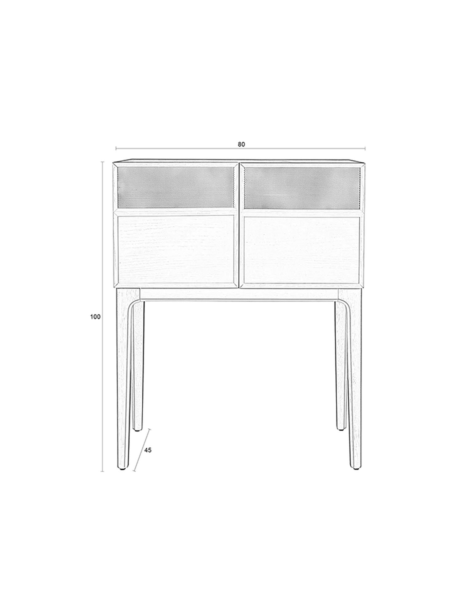 Stylisches Cabinet June von Zuiver aus Eichenholz mit modernen Metallakzenten, ideal für skandinavische Einrichtung und optimalen Stauraum.