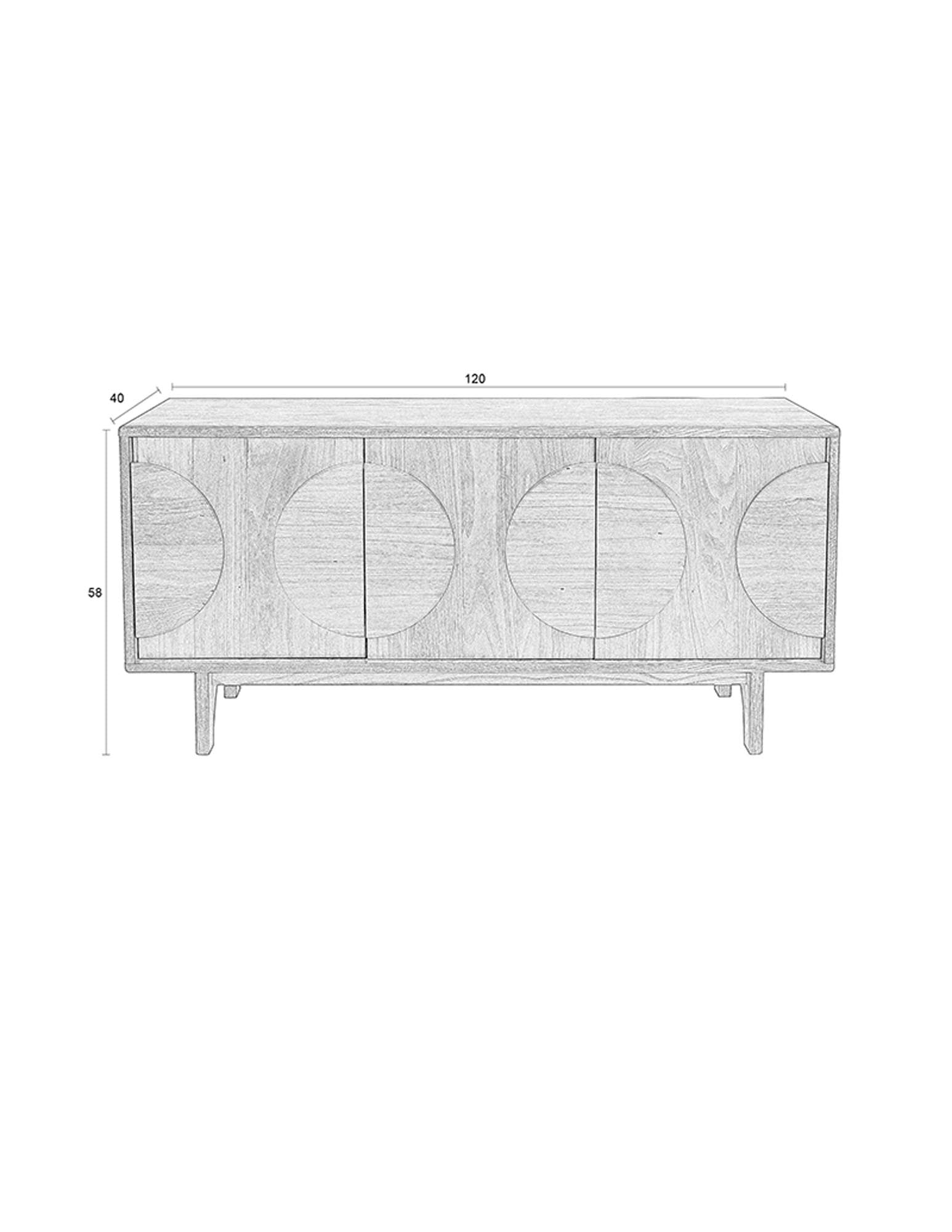 Elegantes Sideboard Groove 3 Doors von Zuiver: Robuste Eiche, modernes Design und viel Platz für Ihre Wohnaccessoires.