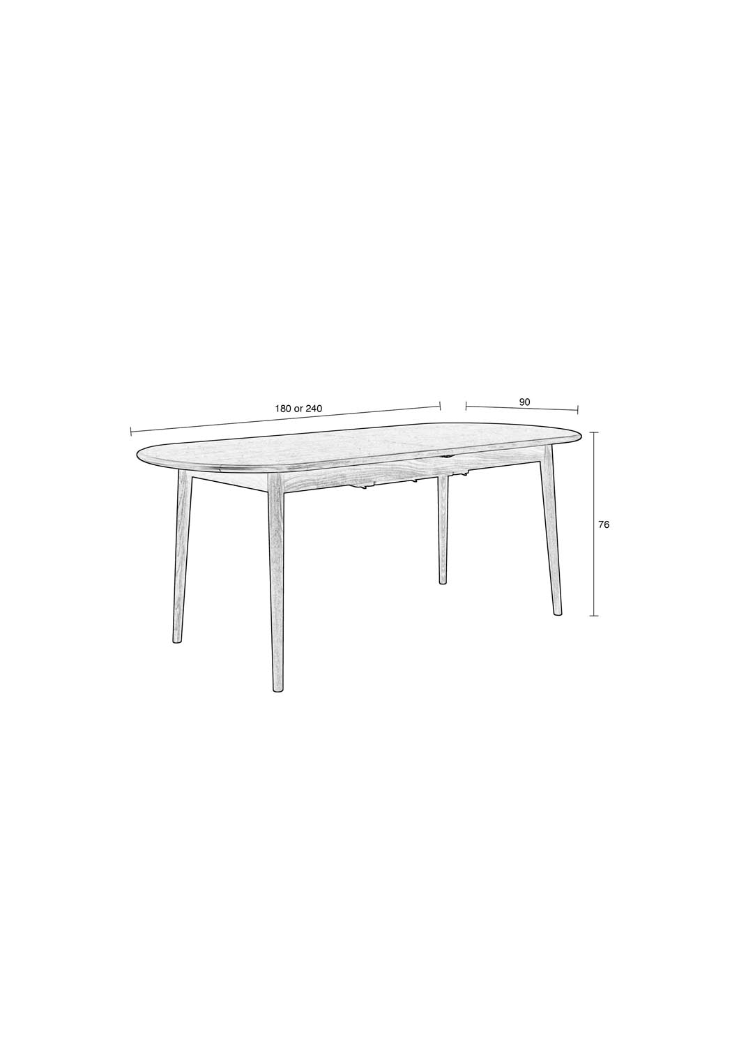 Zuiver Twist Tisch: Eiche, ausziehbar 180-240 cm, modernes Design.