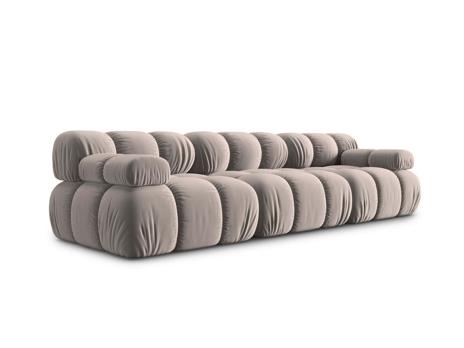 Modulares 3-Sitzer Sofa Bellis in Velours, 94 cm breit, in warmem Cappuccino-Bluvel, perfekt für moderne Wohnkonzepte.