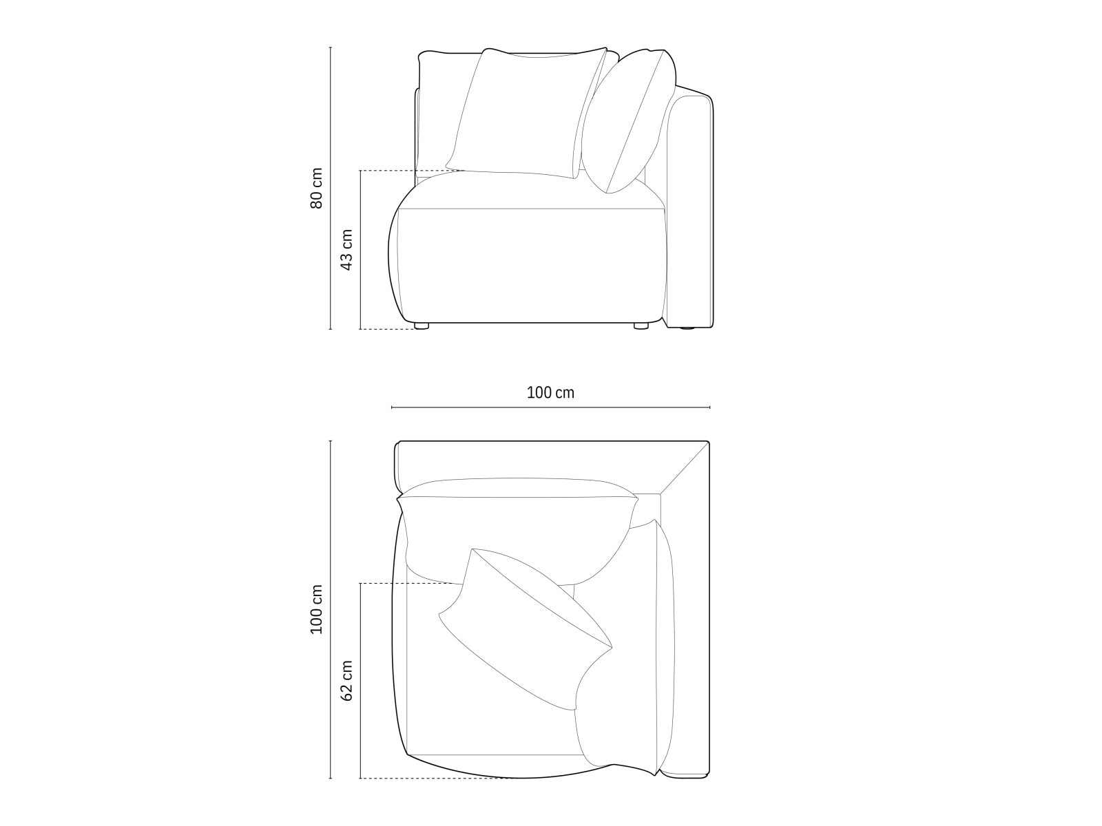 Stylischer Chris Velour Modul Corner 1 Sitzer in zartem Hellgrün, perfekt für moderne Wohnkonzepte und entspannte Atmosphäre.