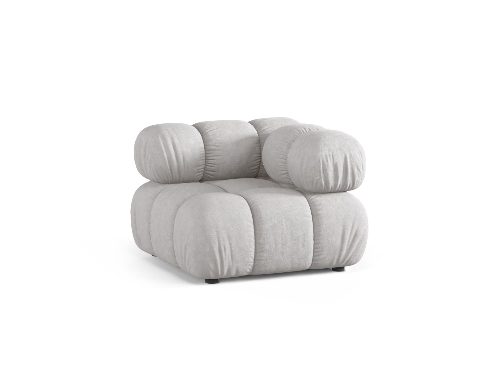Elegantes 1-Sitzer Eckmodul Bellis in hellem Grau, ideal für individuelle Sofa-Gestaltung, erhältlich bei KAQTU Design AG.