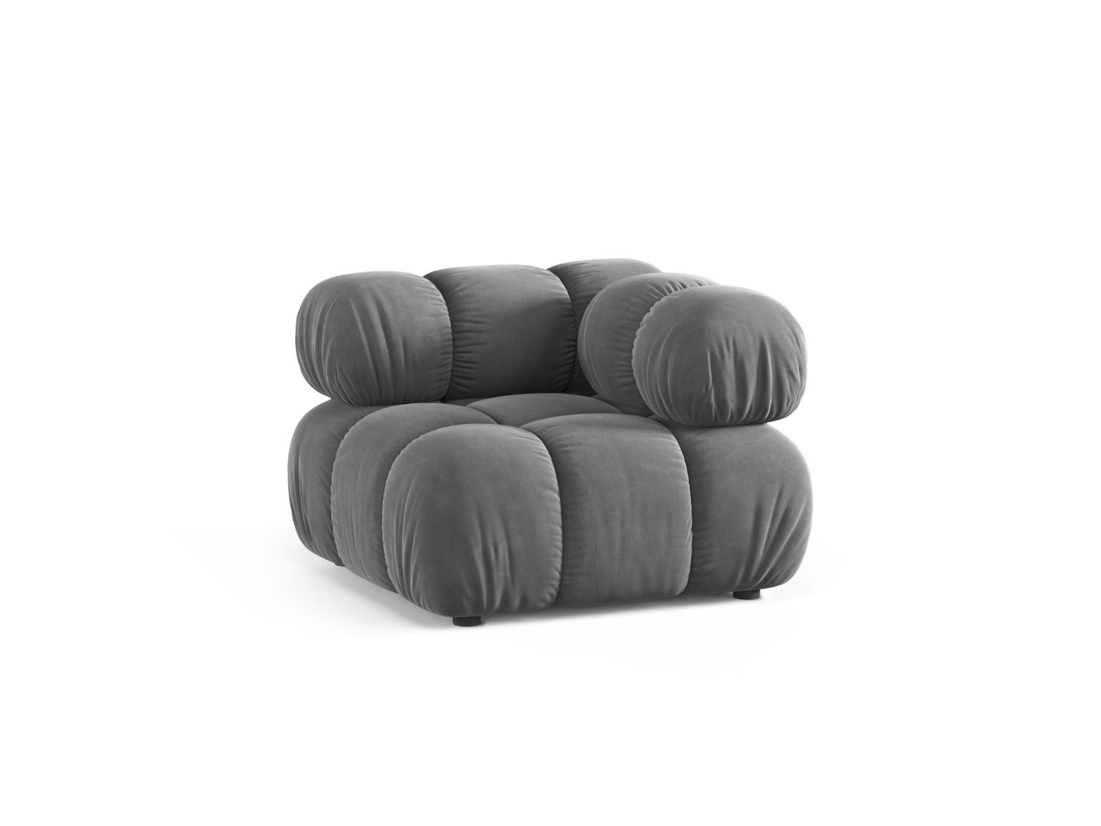 Elegantes 1-Sitzer Eckmodul Bellis in hellem Grau, ideal für individuelle Sofa-Gestaltung, erhältlich bei KAQTU Design AG.