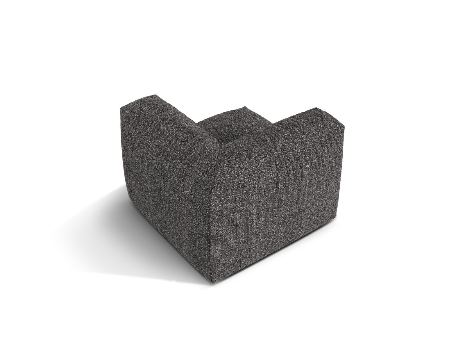 Elegantes 1-Sitzer Eckmodul Martina in zeitlosem Anthrazit, ideal für individuelle Sofa-Arrangements und einladende Wohnatmosphäre.