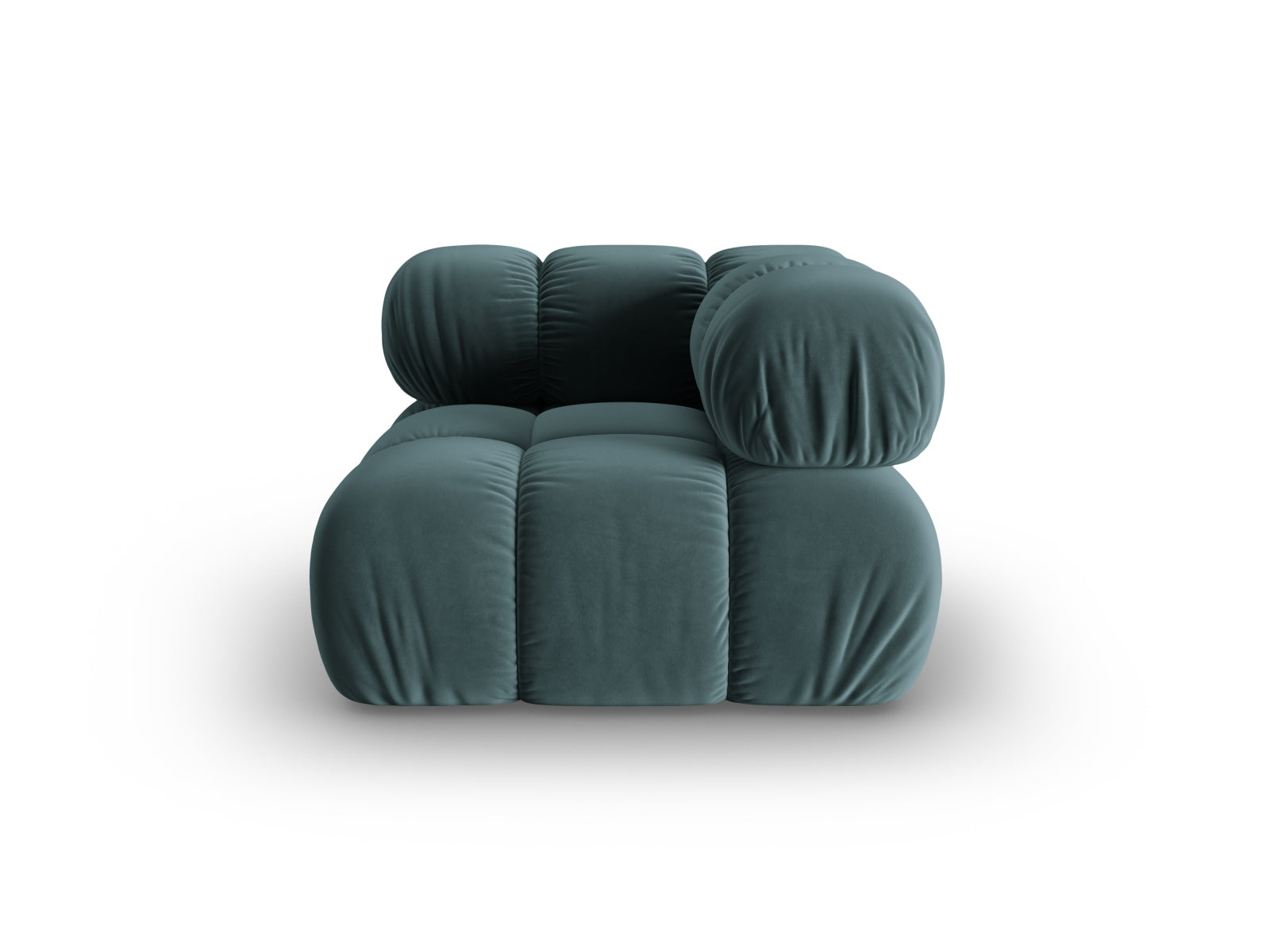 Eleganter Bellis Velour Modul Corner 1 Sitzer in Türkis, ideal für stilvolle Wohnräume. Hochwertiges Design von Micadoni.
