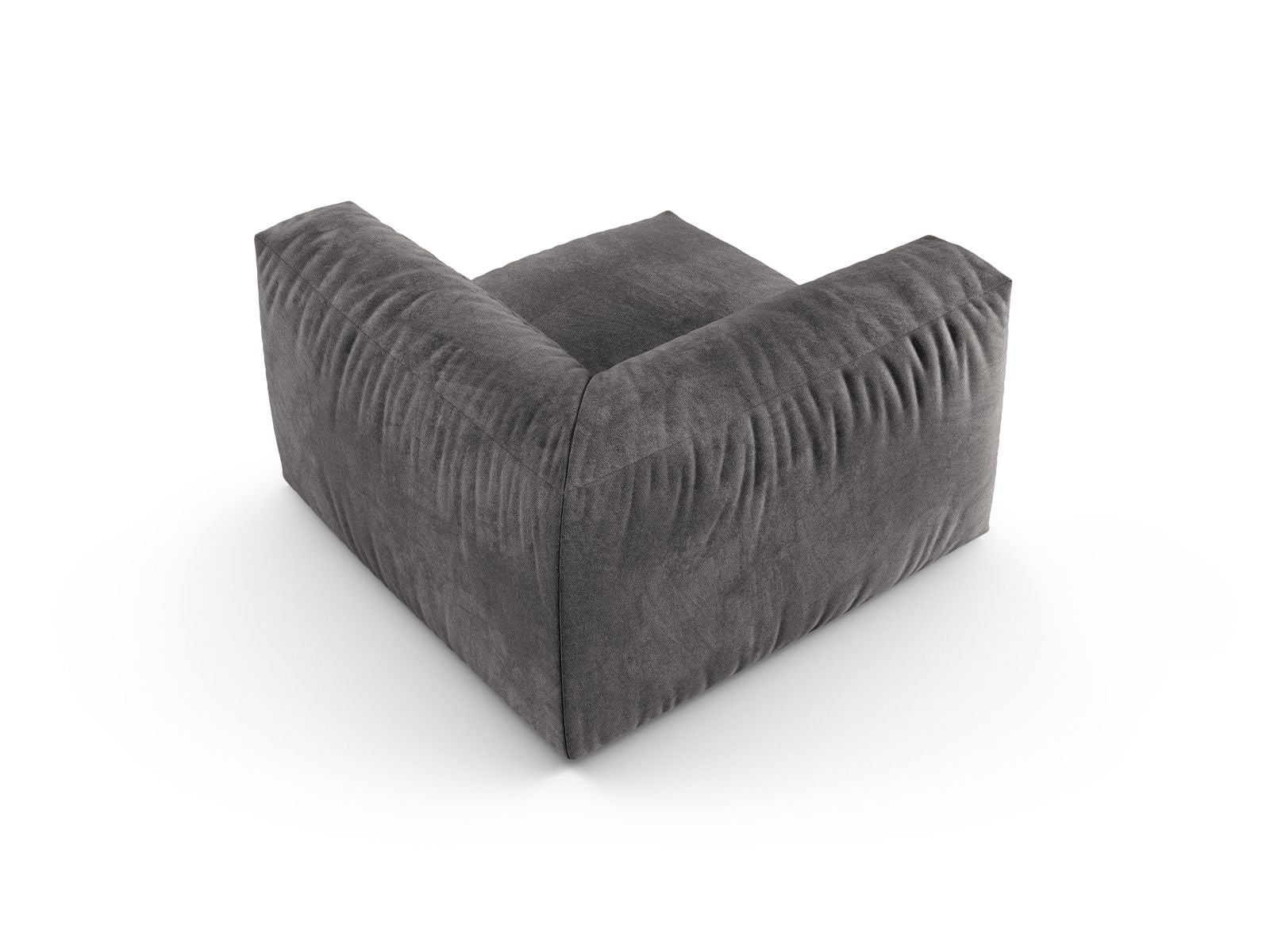 Elegantes XL 1-Sitzer Eckmodul Martina in modernem Grau, ideal für individuelle und flexible Sofa-Layouts in modernen Wohnräumen.