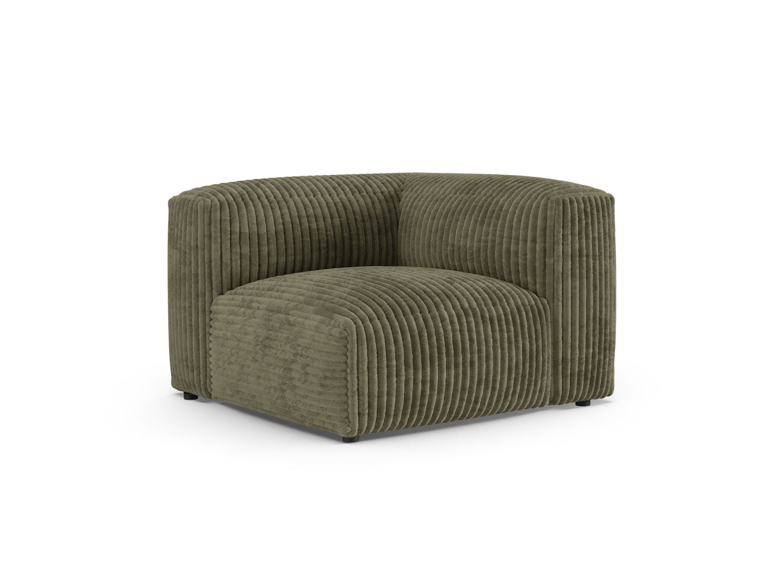 Elegantes 1-Sitzer Eckmodul XL Martina in Moss Green-Tilia, ideal für individuelle Sofa-Gestaltung im modernen Wohnraum.