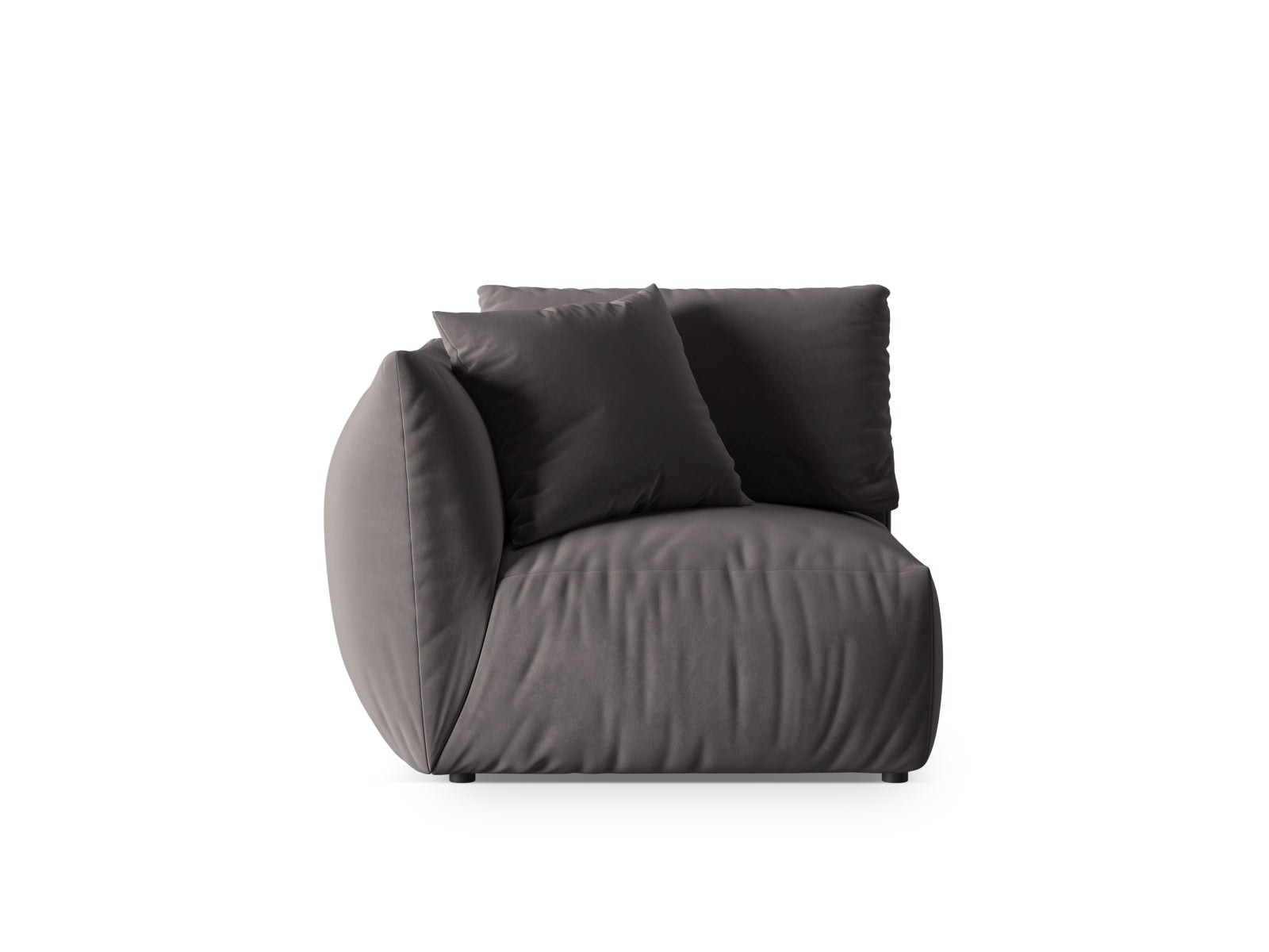 Chris Velour Modul links 1 Sitzer in Dark Grey-Casino präsentiert im Onlineshop von KAQTU Design AG. Modulares Sofa ist von Micadoni