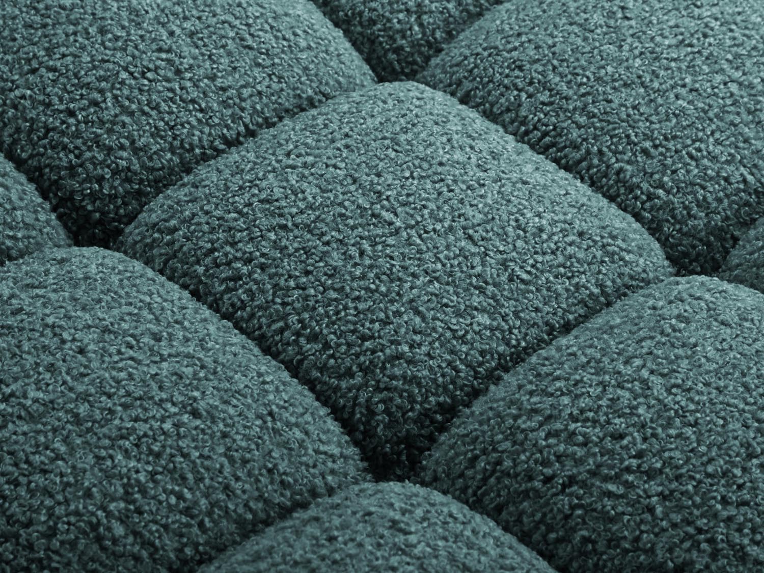 Stylisches Bellis Boucle Modul links 1 Sitzer in modernem Petrol, perfekt für kreative Raumgestaltungen und komfortable Rückzugsorte.
