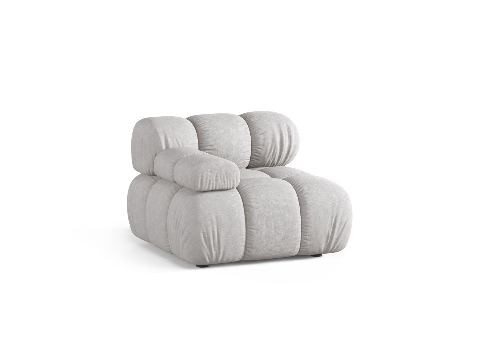 Elegantes 1-Sitzer Modul links Bellis in hellem Grau, ideal für individuelle Sofa-Kombinationen im modernen Wohnraum.