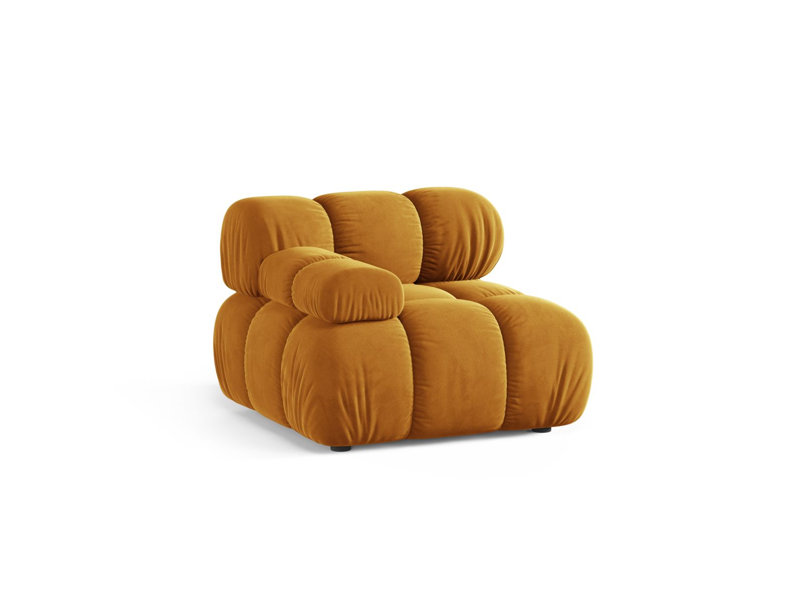 Stylisches 1-Sitzer Modul links Bellis in der Farbe Yellow-Venus, ideal für individuelle Sofa-Gestaltung im modernen Wohnraum.