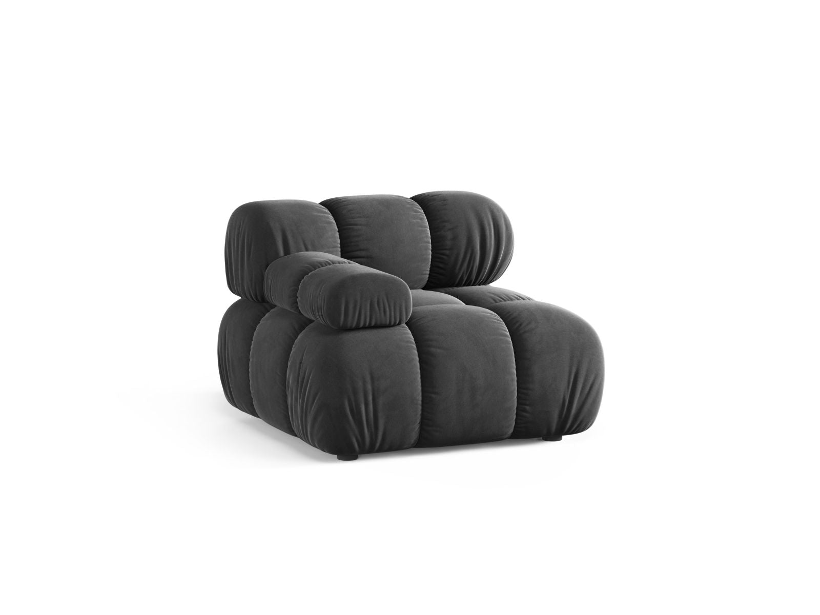 Elegantes 1-Sitzer Modul links Bellis in stilvollem Grau, ideal für individuelle Sofa-Kombinationen im modernen Wohnraum.